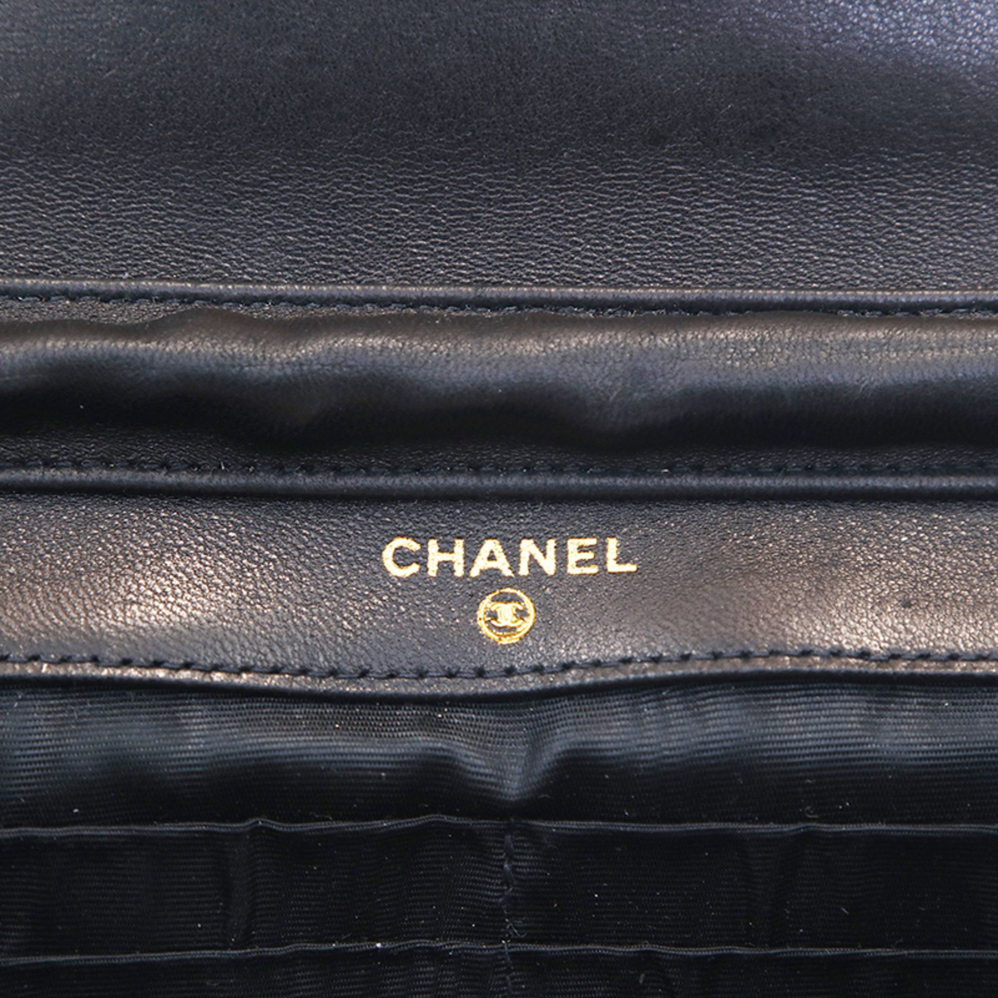 Chanel CHANEL Caviar Skin Coco Mark Chain Wallet Shoulder Bag Leather Black P16098 Size ONE SIZE - 11 Thumbnail