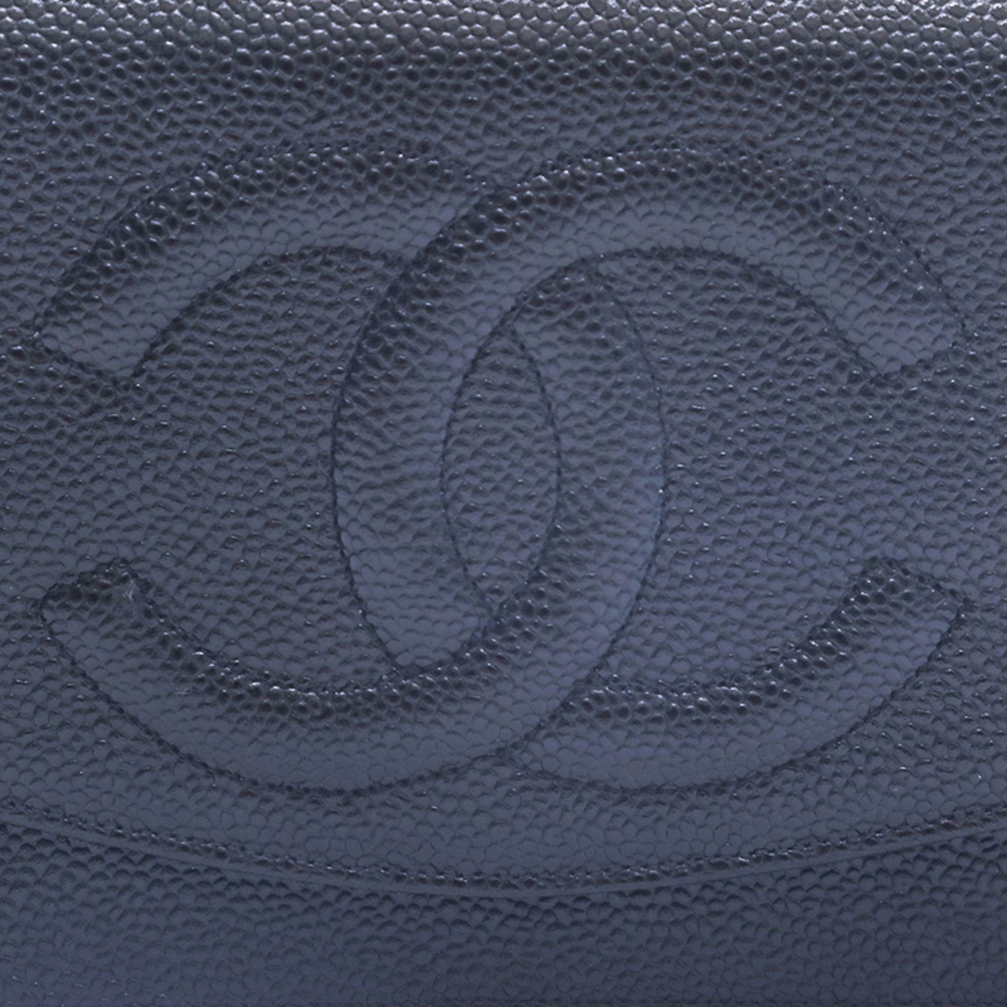 Chanel CHANEL Caviar Skin Coco Mark Chain Wallet Shoulder Bag Leather Black P16098 Size ONE SIZE - 7 Thumbnail