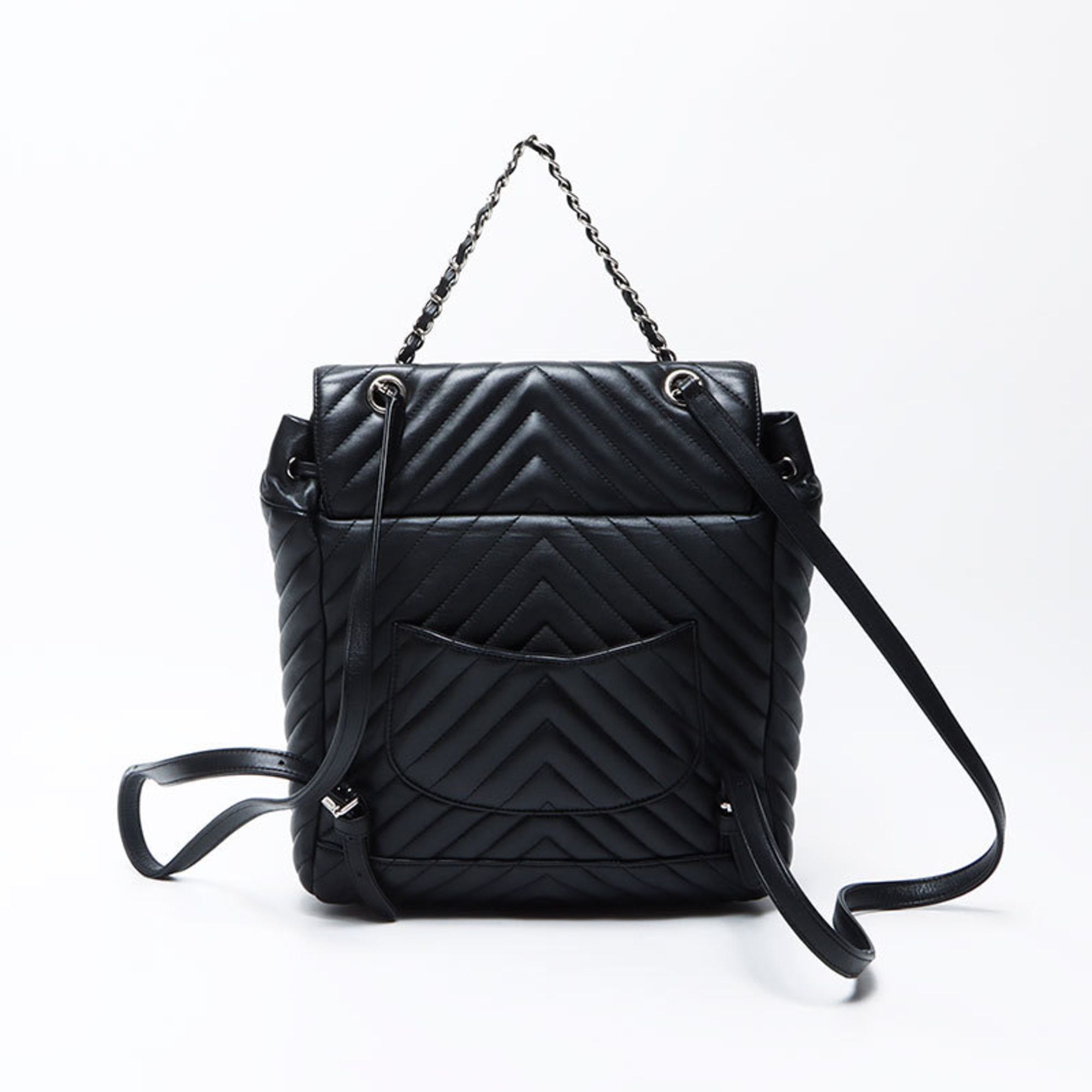 Chanel CHANEL Coco Mark V-Stitch Chevron 22 Series Backpack/Daypack, Black, WS12229, 2015-2016 Size ONE SIZE - 2 Thumbnail