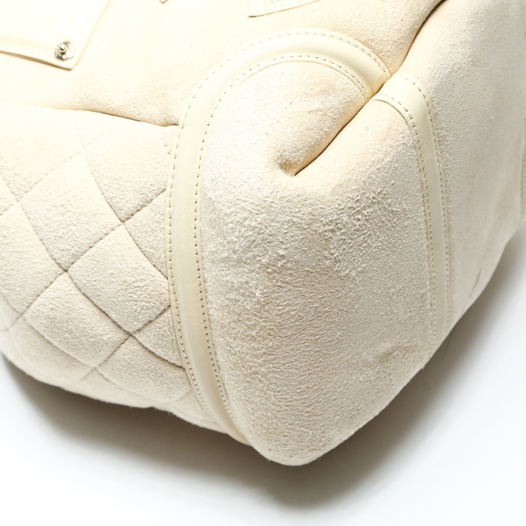 Chanel CHANEL Ivory Mouton Suede Coco Mark Handbag, Beige, WS25202 Size ONE SIZE - 5 Thumbnail