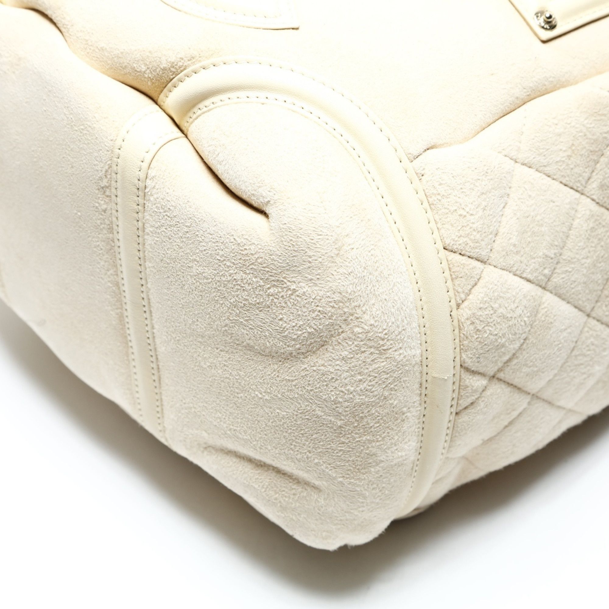 Chanel CHANEL Ivory Mouton Suede Coco Mark Handbag, Beige, WS25202 Size ONE SIZE - 6 Thumbnail