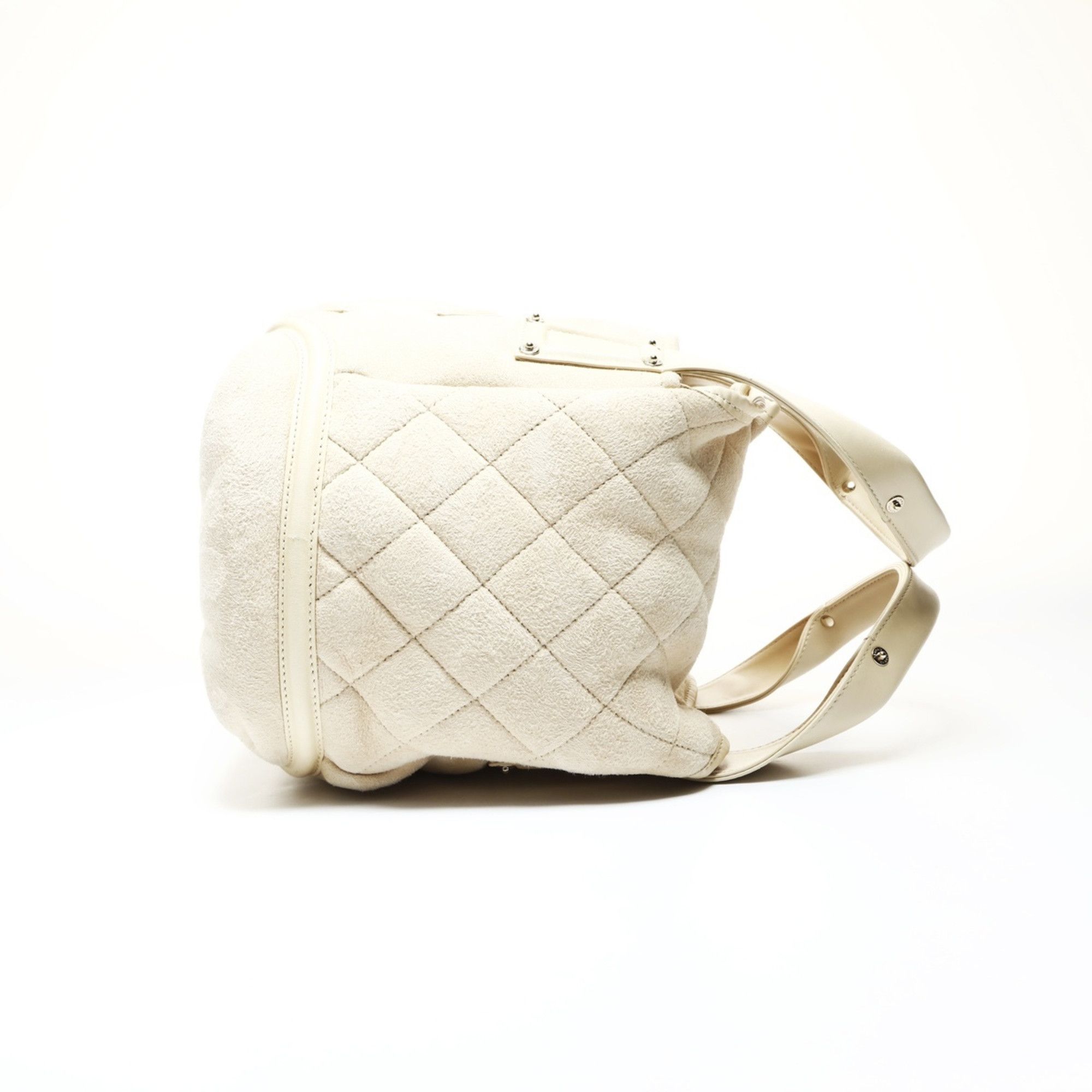 Chanel CHANEL Ivory Mouton Suede Coco Mark Handbag, Beige, WS25202 Size ONE SIZE - 4 Thumbnail