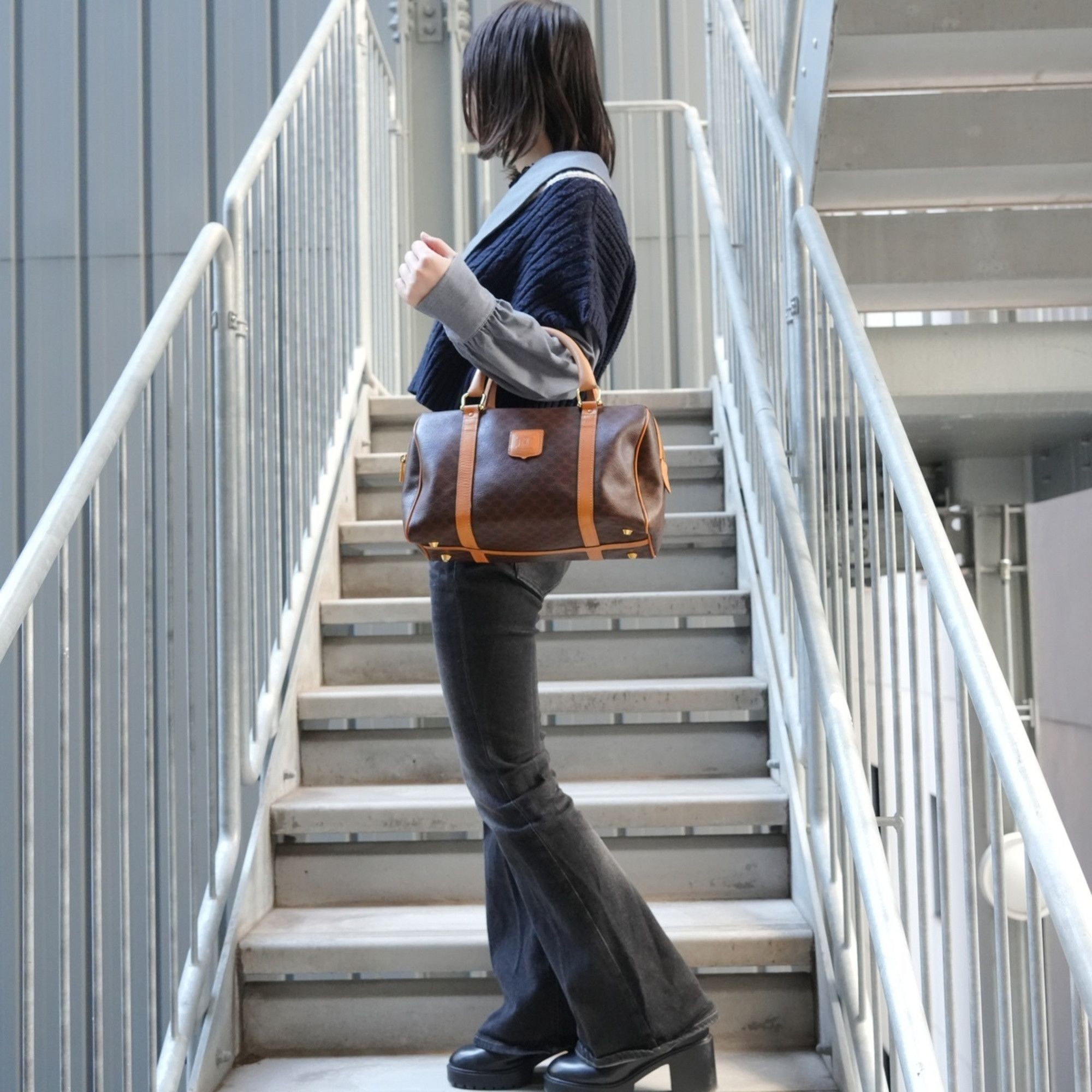 Celine Celine Macadam Boston Bag, Brown, WS26805 Size ONE SIZE - 12 Thumbnail
