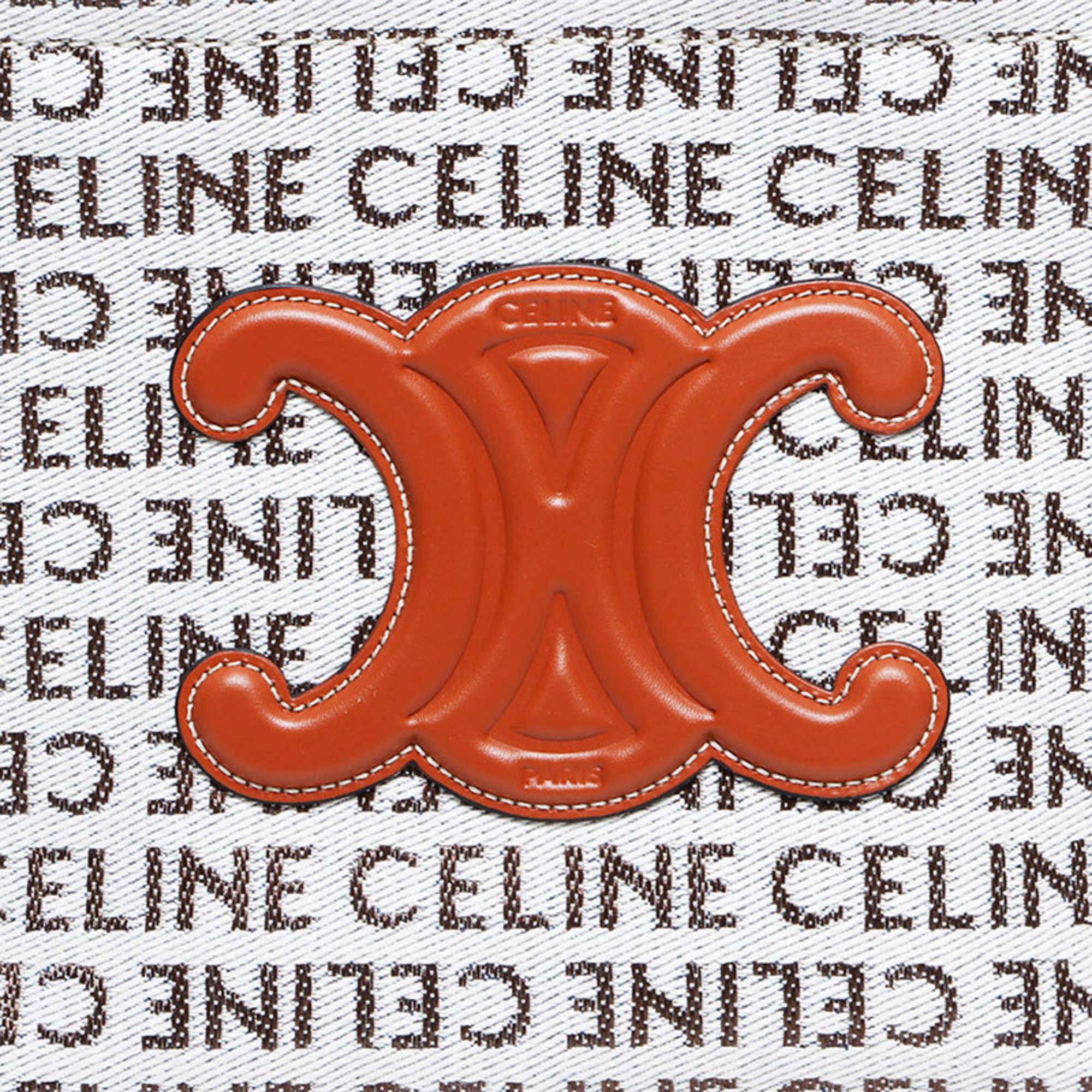 Celine Celine Logo 2-Way Small Cabas Thais Textile Handbag, Gray, WS12621 Size ONE SIZE - 8 Thumbnail