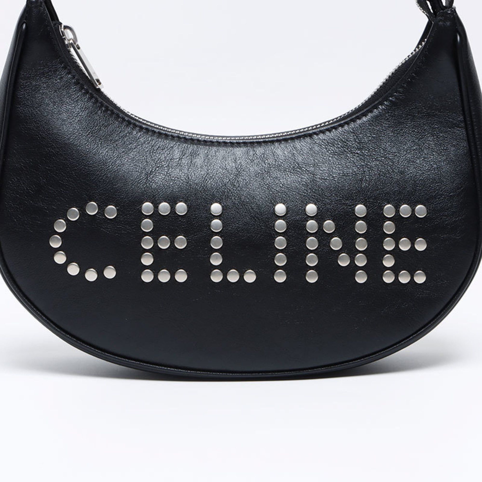 Celine Celine Studded Logo Hobo Shoulder Bag, Black, WS12840 Size ONE SIZE - 8 Thumbnail