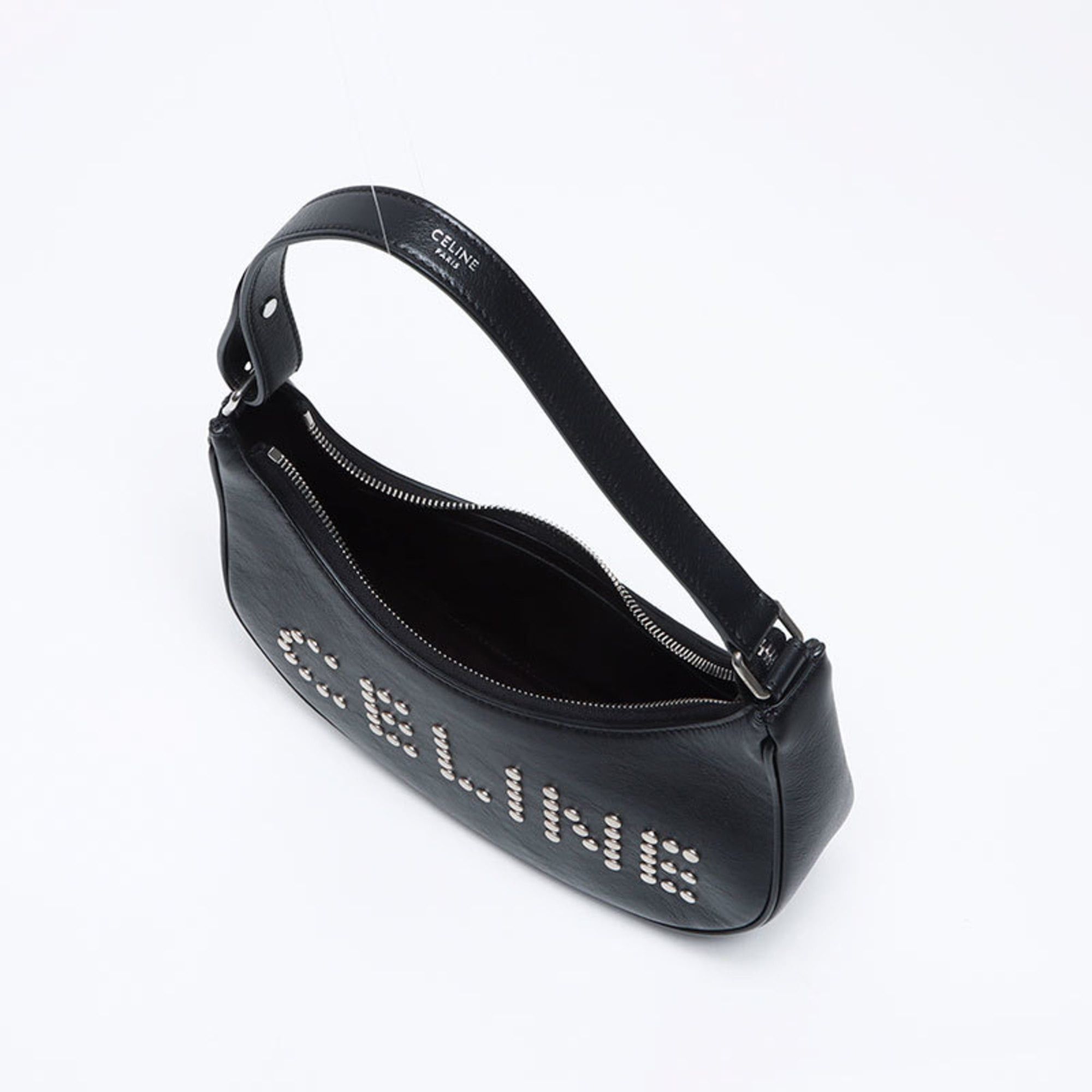 Celine Celine Studded Logo Hobo Shoulder Bag, Black, WS12840 Size ONE SIZE - 10 Thumbnail