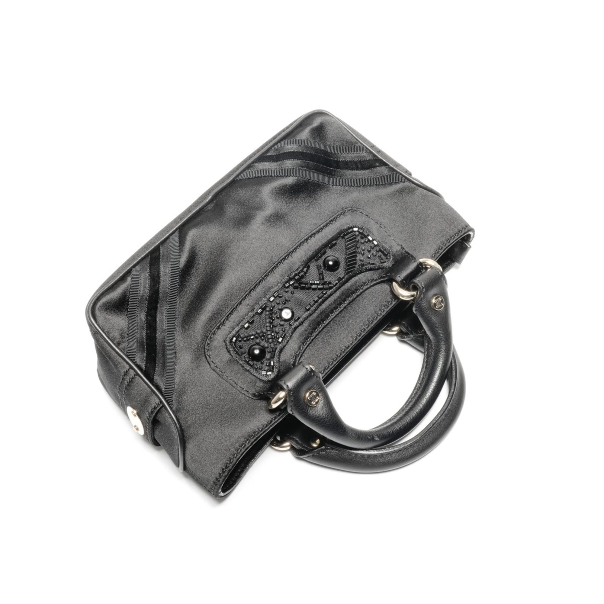Celine Celine Mini Micro Boogie Satin Handbag in Black WS24644 Size ONE SIZE - 9 Thumbnail