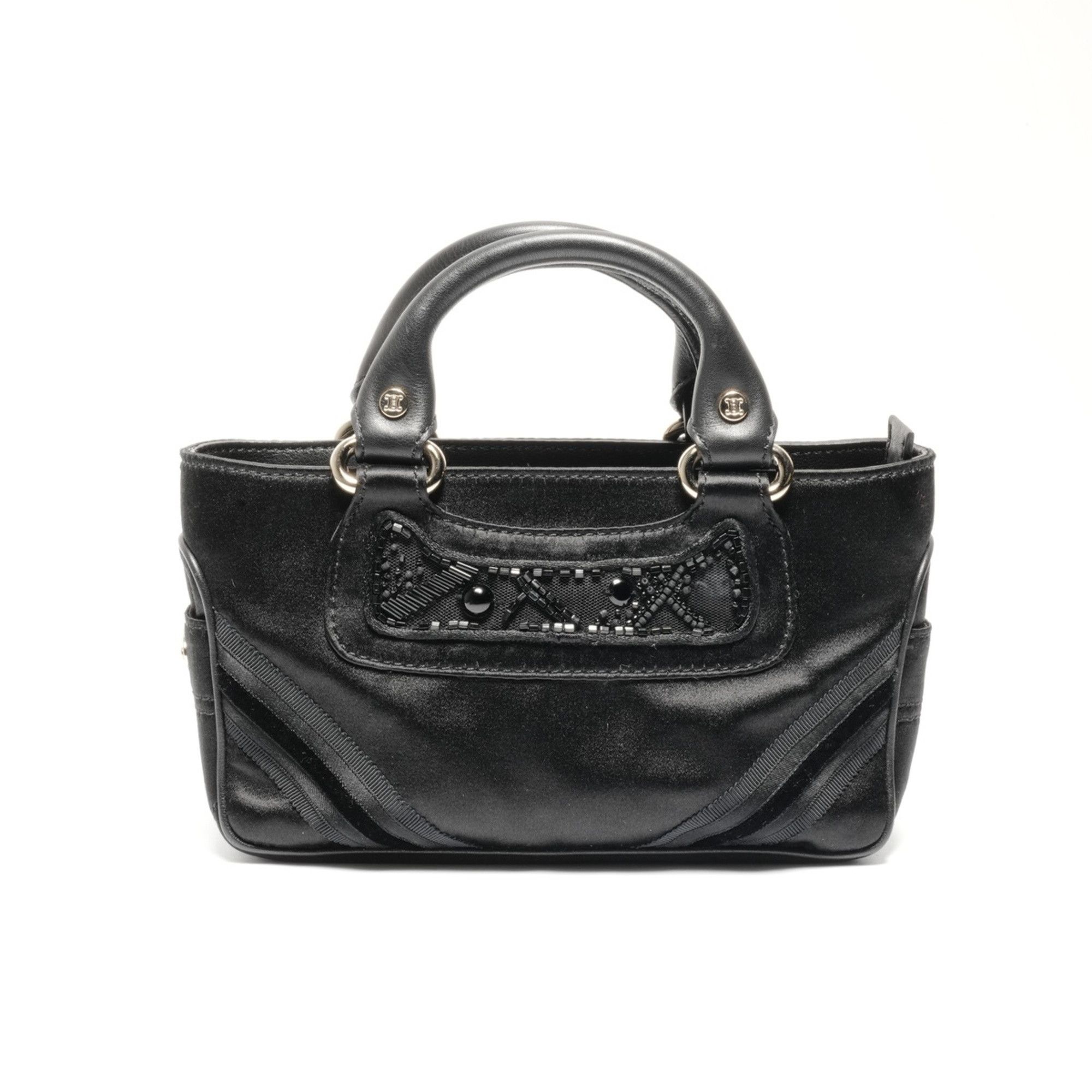 Celine Celine Mini Micro Boogie Satin Handbag in Black WS24644 Size ONE SIZE - 2 Thumbnail