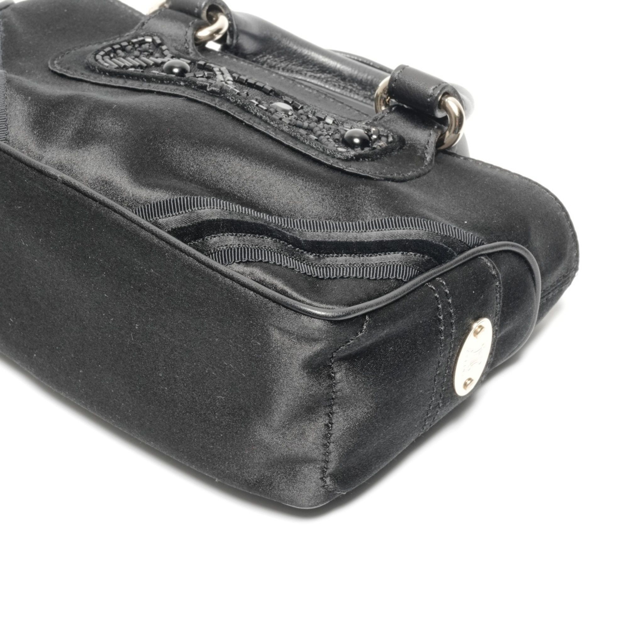 Celine Celine Mini Micro Boogie Satin Handbag in Black WS24644 Size ONE SIZE - 7 Thumbnail