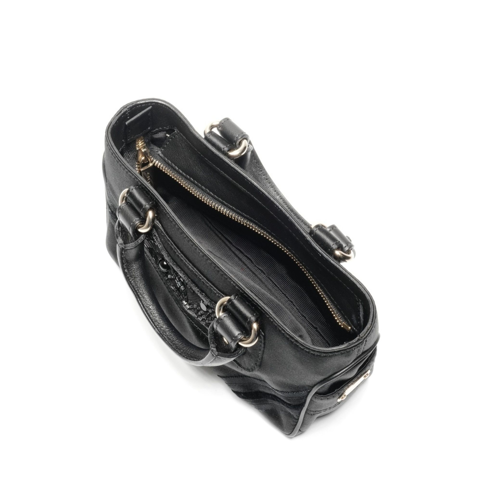 Celine Celine Mini Micro Boogie Satin Handbag in Black WS24644 Size ONE SIZE - 12 Thumbnail