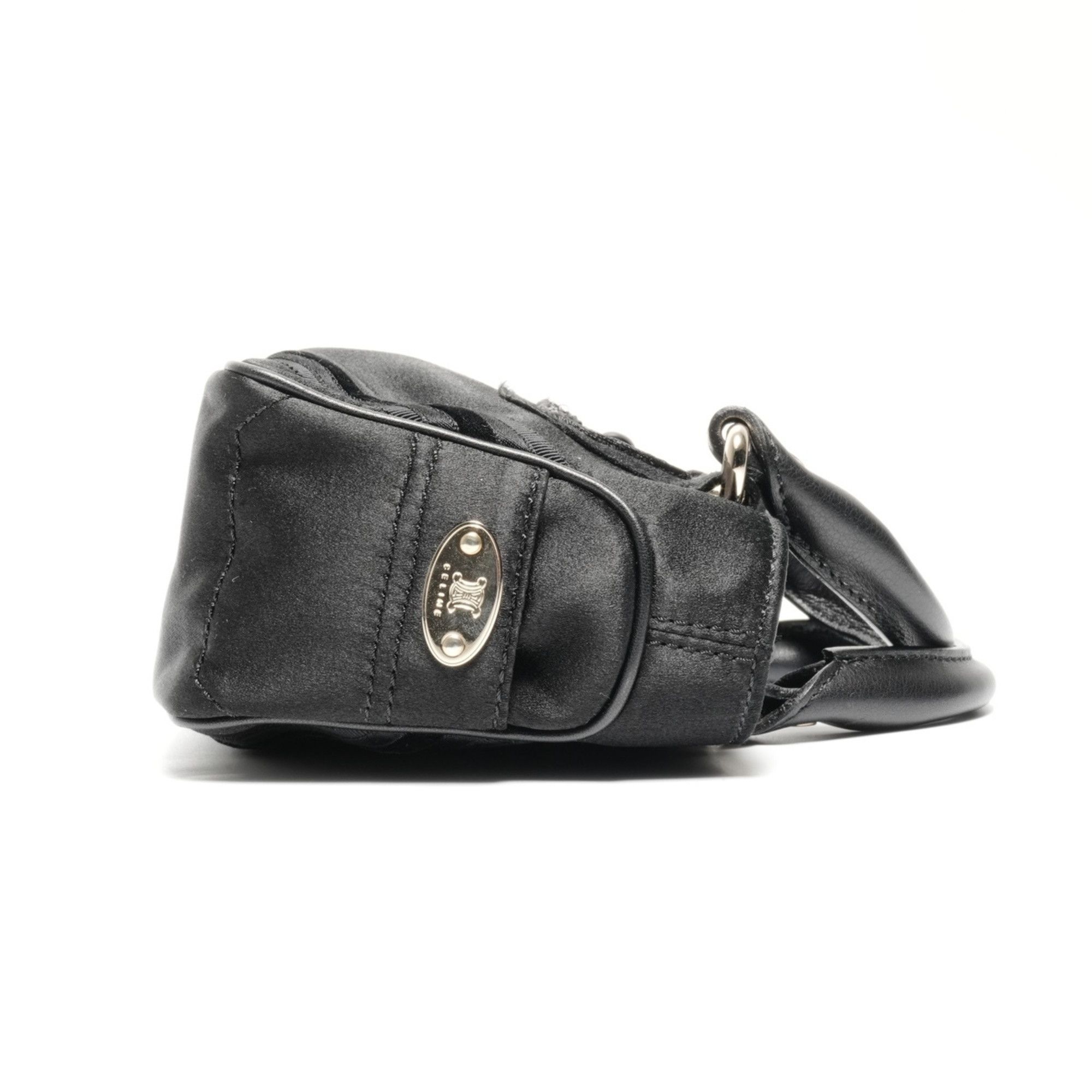 Celine Celine Mini Micro Boogie Satin Handbag in Black WS24644 Size ONE SIZE - 5 Thumbnail