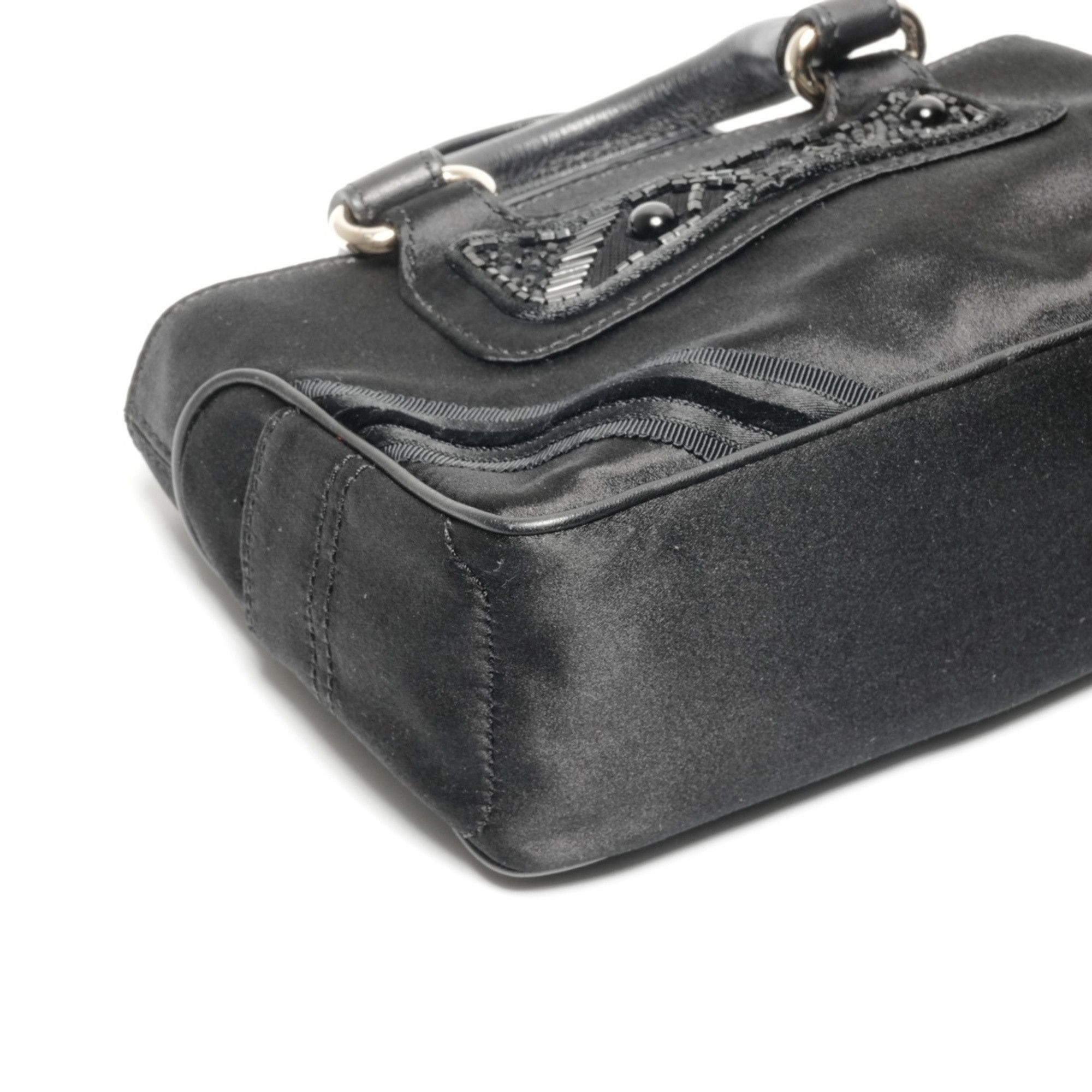 Celine Celine Mini Micro Boogie Satin Handbag in Black WS24644 Size ONE SIZE - 6 Thumbnail