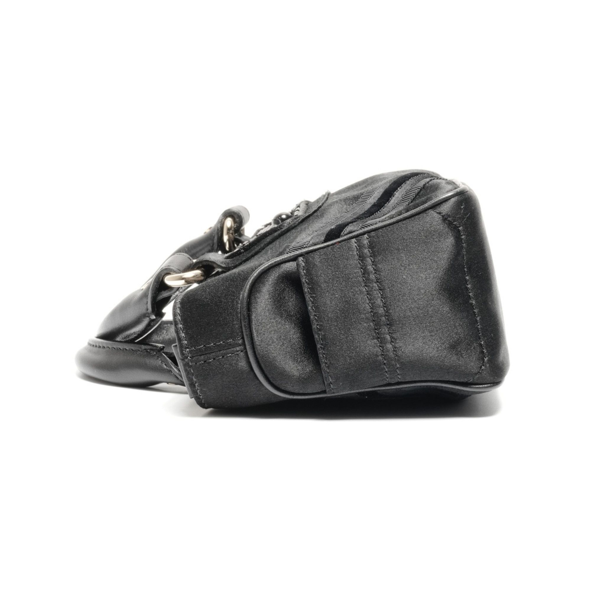 Celine Celine Mini Micro Boogie Satin Handbag in Black WS24644 Size ONE SIZE - 4 Thumbnail