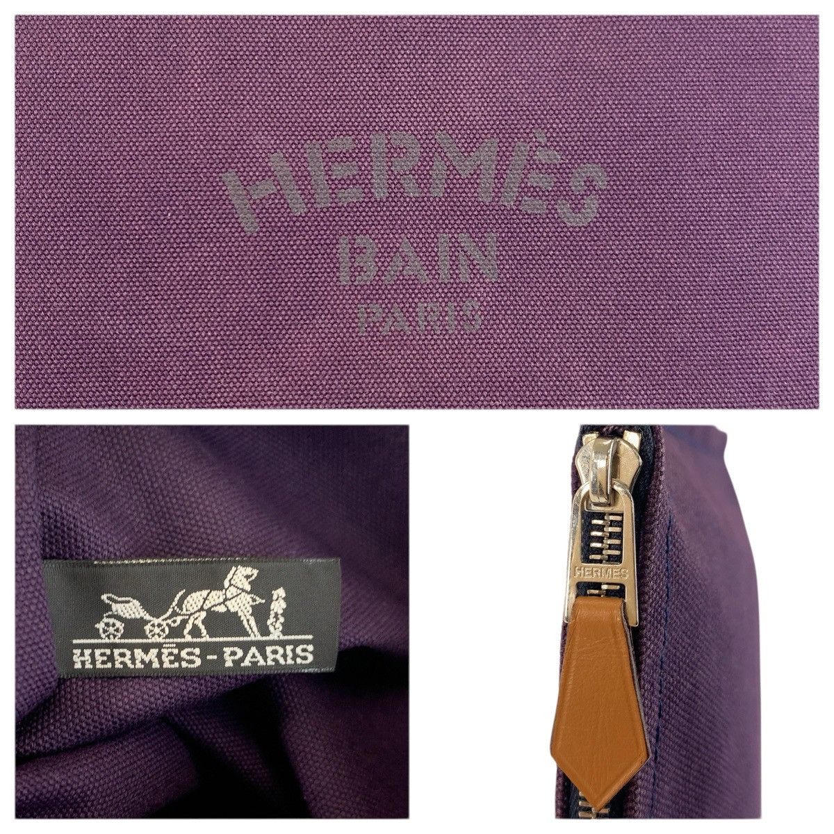 Hermes Hermes Hermes Trousses Flat GM Cotton Clutch Bag Textile Vanity Bag DUTY FREE for USA Size ONE SIZE - 3 Thumbnail