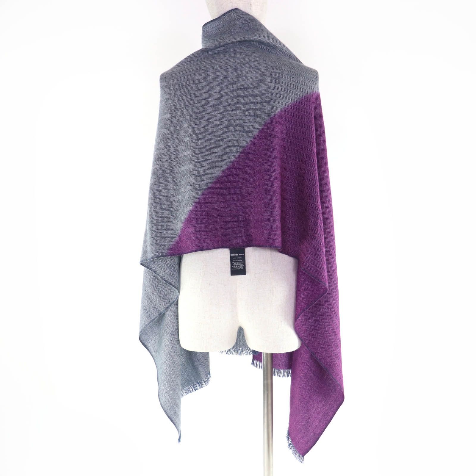 Hermes Hermes Hermes Stall H Logo Cashmere Large Shawl Textile Shawl DUTY FREE for USA Size ONE SIZE - 6 Thumbnail