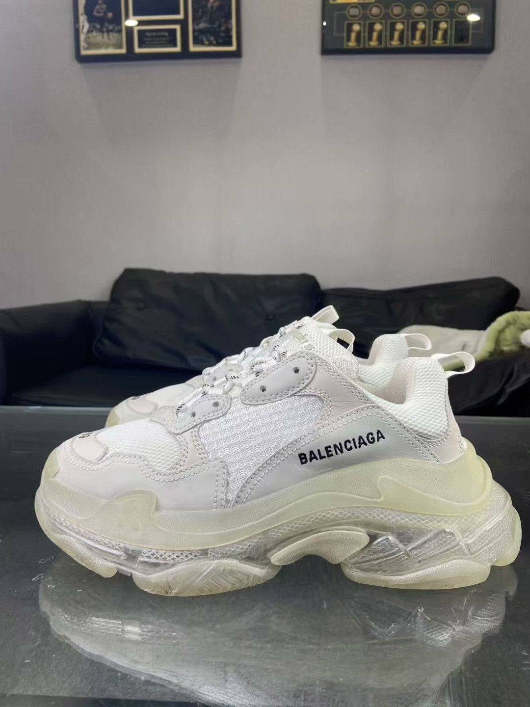 Balenciaga Balenciaga Clear White Lowtop Sneakers us_8-5 Women Size US 8.5 / IT 38.5 - 3 Thumbnail