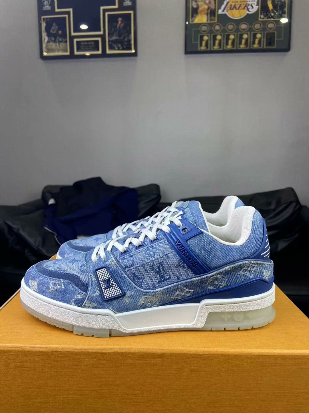 Louis Vuitton Louis Vuitton Training Denim Blue Lowtop Sneakers Women Size US 10 / IT 40 - 4 Thumbnail