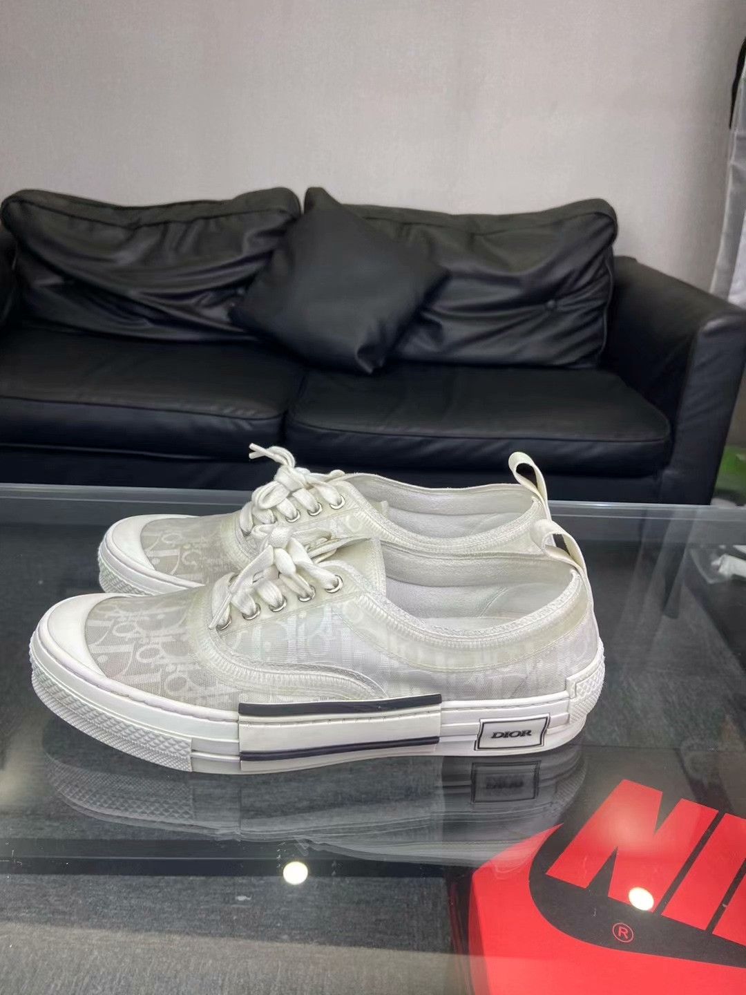 Dior Dior Printed White Lowtop Sneakers 10 Men Size US 10 / EU 43 - 3 Thumbnail
