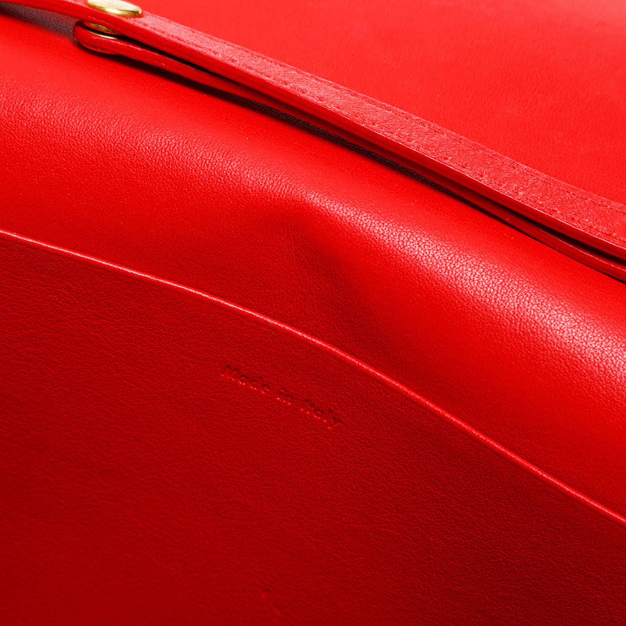 Celine Celine Leather Frame Chain Shoulder Bag, Red and Beige, WS22157 Size ONE SIZE - 10 Thumbnail
