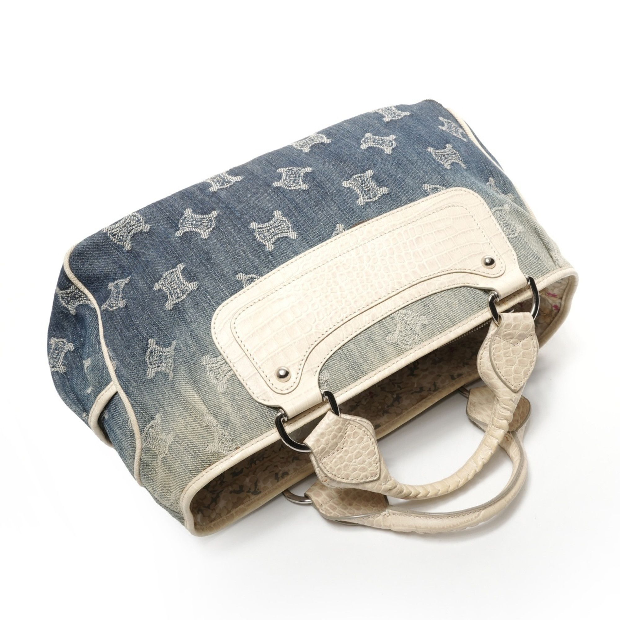 Celine Celine Boogie Macadam Denim Embossed Leather Handbag, Blue, WS25335 Size ONE SIZE - 8 Thumbnail