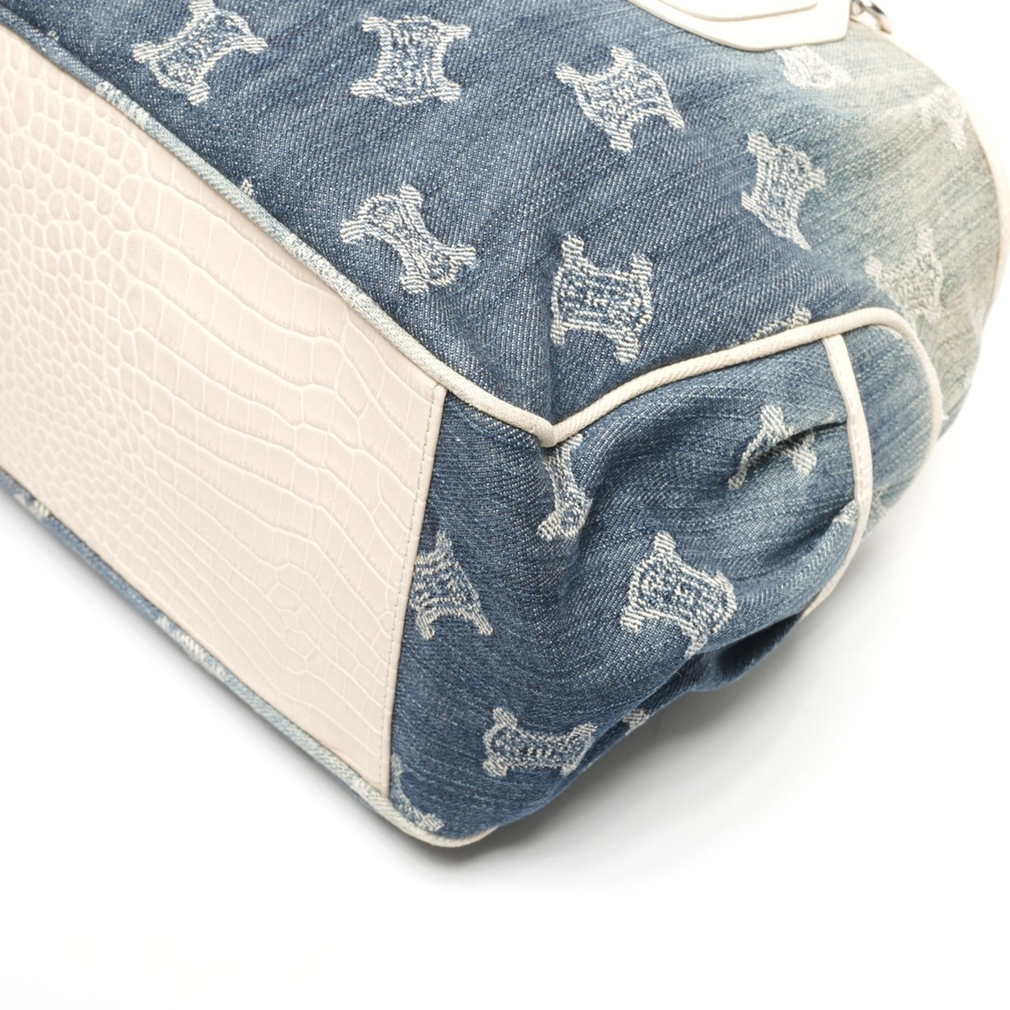Celine Celine Boogie Macadam Denim Embossed Leather Handbag, Blue, WS25335 Size ONE SIZE - 6 Thumbnail