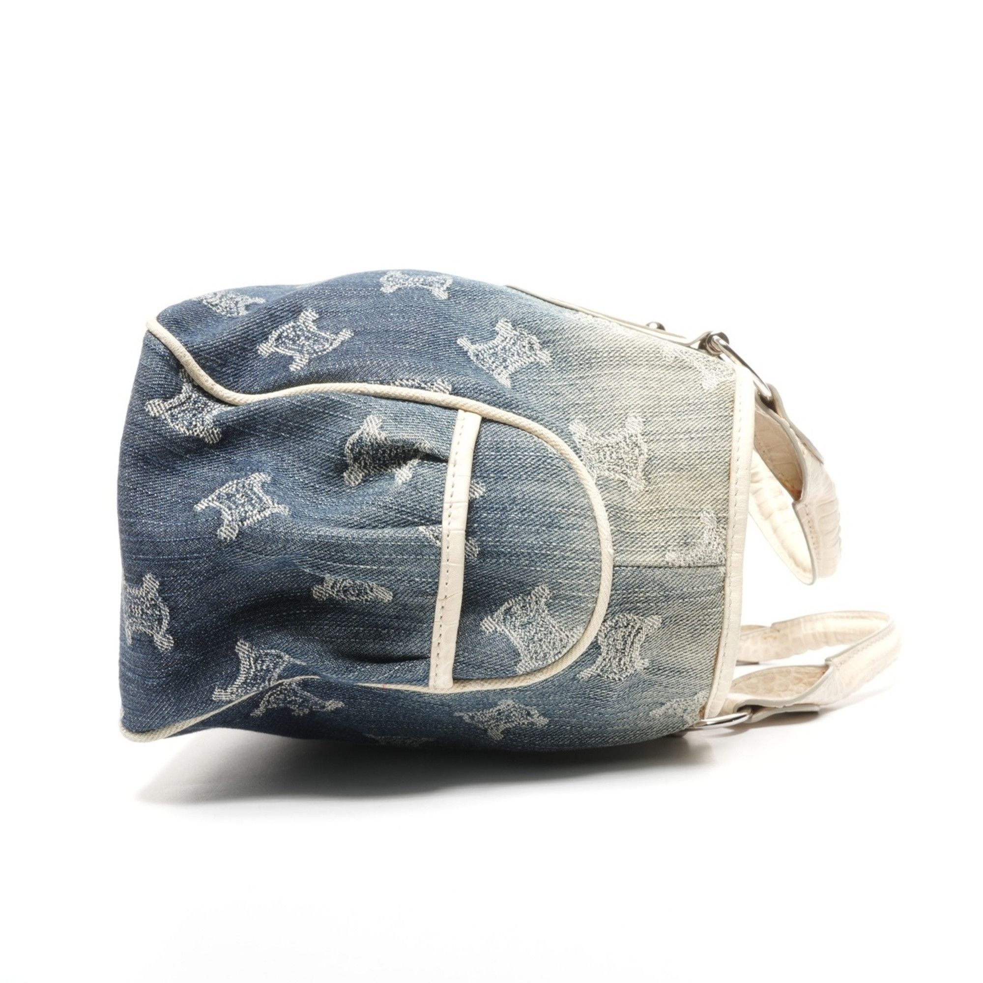 Celine Celine Boogie Macadam Denim Embossed Leather Handbag, Blue, WS25335 Size ONE SIZE - 4 Thumbnail