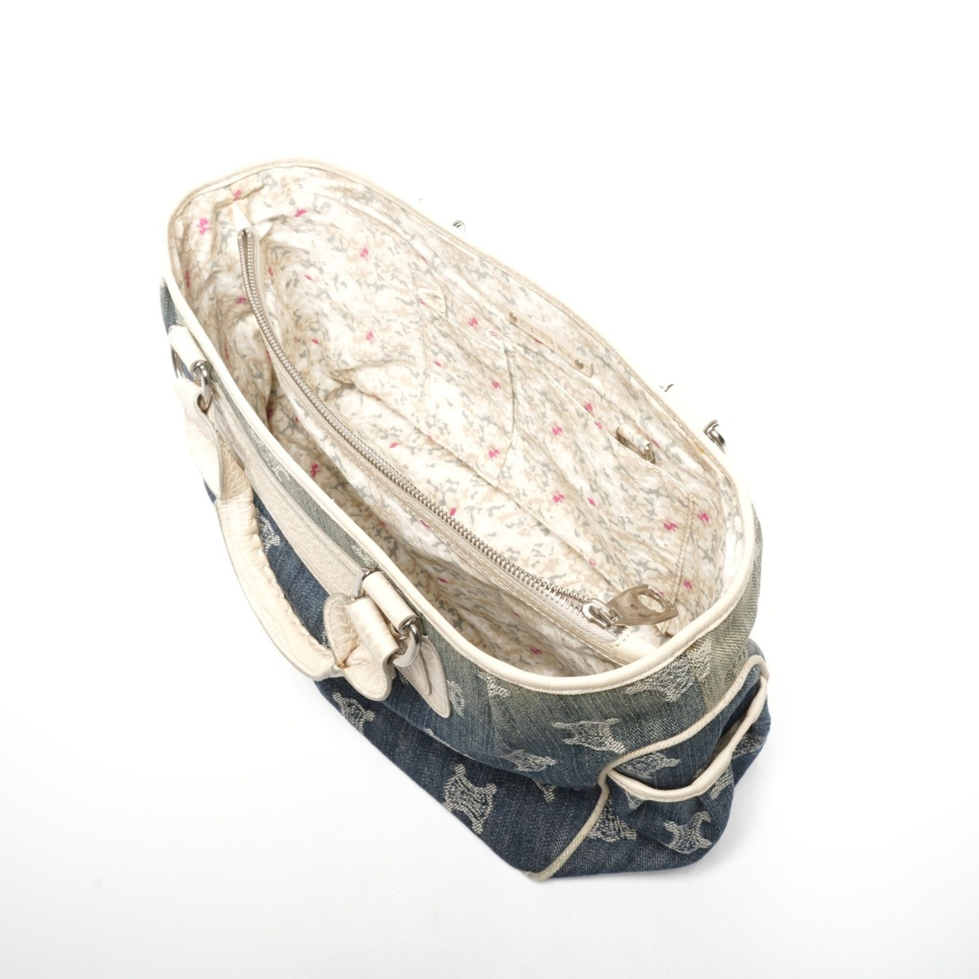 Celine Celine Boogie Macadam Denim Embossed Leather Handbag, Blue, WS25335 Size ONE SIZE - 10 Thumbnail