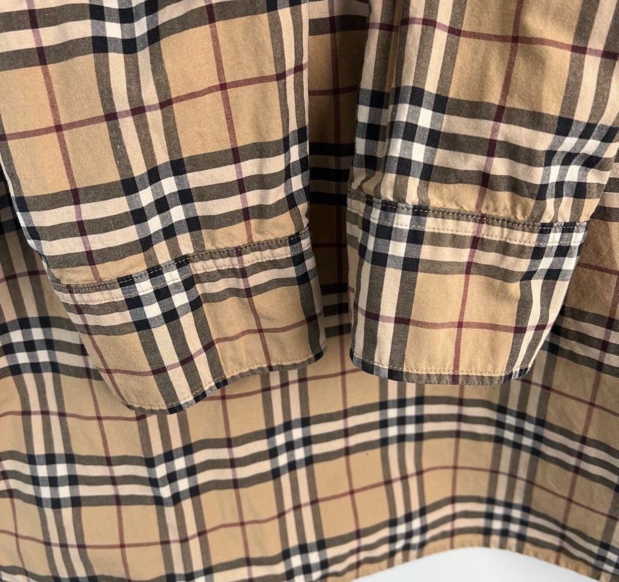 Burberry Beige Plaid Long Sleeve Button-Up Shirt Size US M / EU 48-50 / 2 - 5 Thumbnail