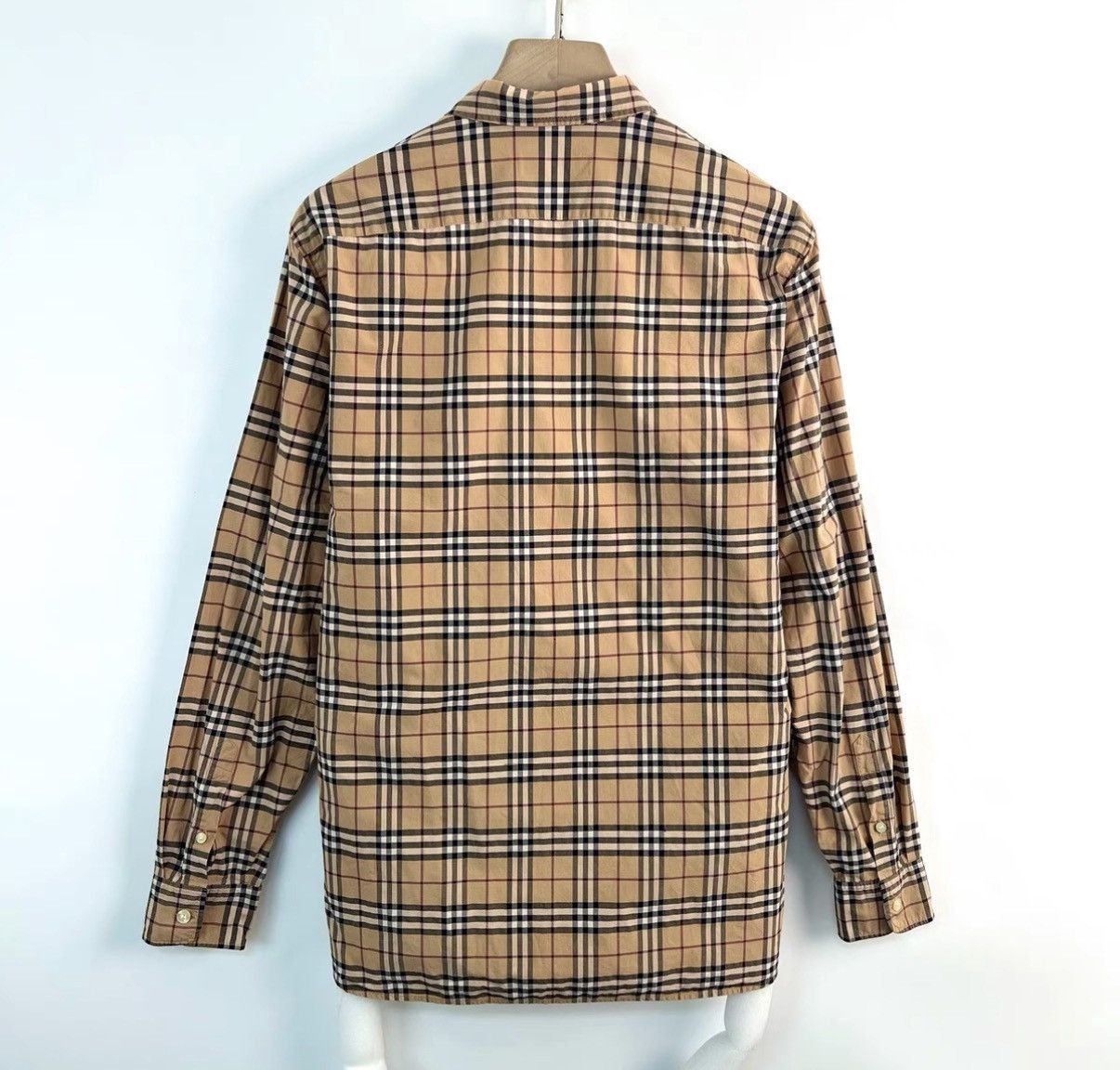 Burberry Beige Plaid Long Sleeve Button-Up Shirt Size US M / EU 48-50 / 2 - 2 Thumbnail