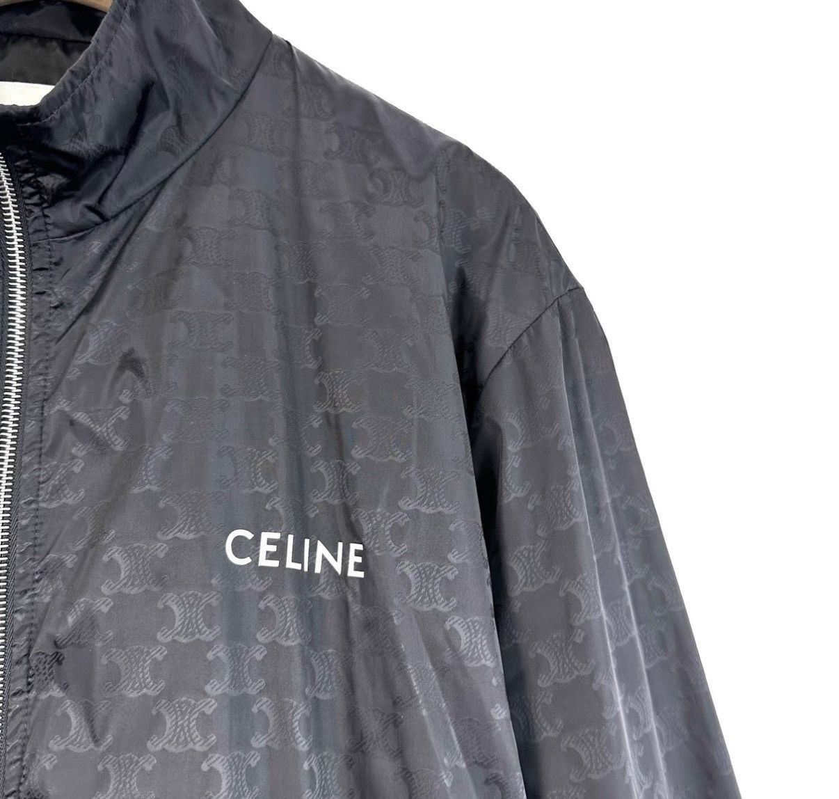 Celine Black Zip-Front Bomber Jacket Size US L / EU 52-54 / 3 - 5 Thumbnail