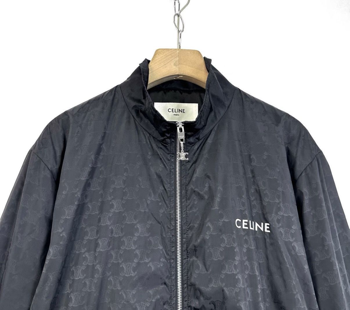 Celine Black Zip-Front Bomber Jacket Size US L / EU 52-54 / 3 - 3 Thumbnail