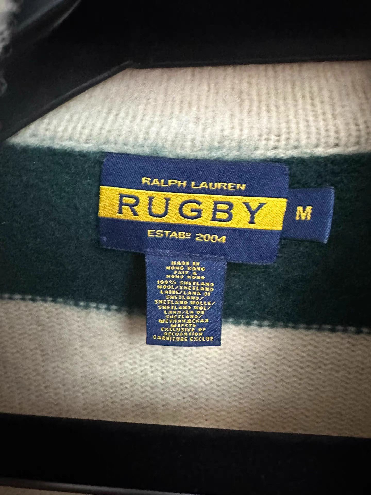 Ralph Lauren White Striped Toggle Button Sweater with 'R' Emblem Size US M / EU 48-50 / 2 - 3 Thumbnail