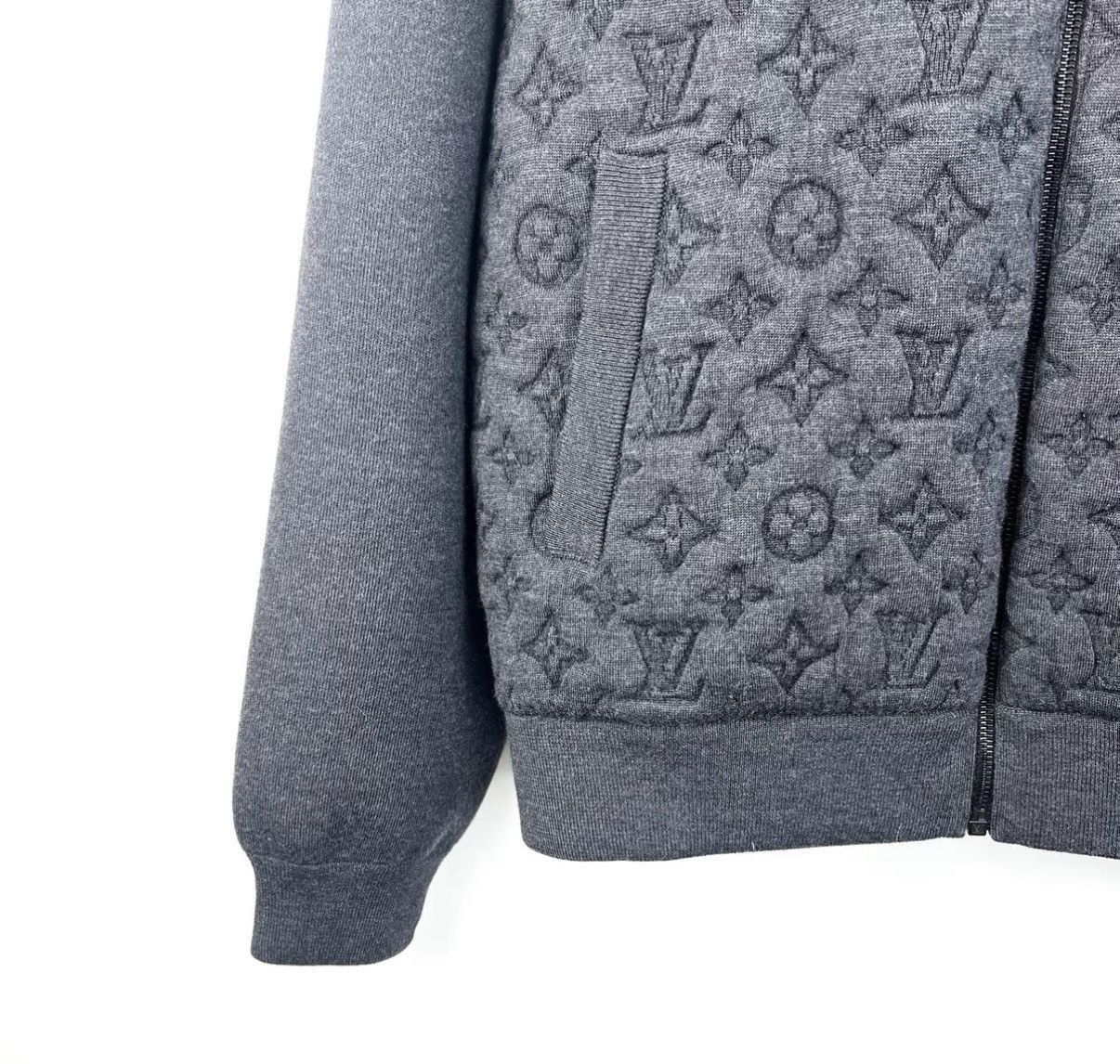 Louis Vuitton Gray Patterned Zip-Front Bomber Jacket - XL Size US XL / EU 56 / 4 - 7 Thumbnail