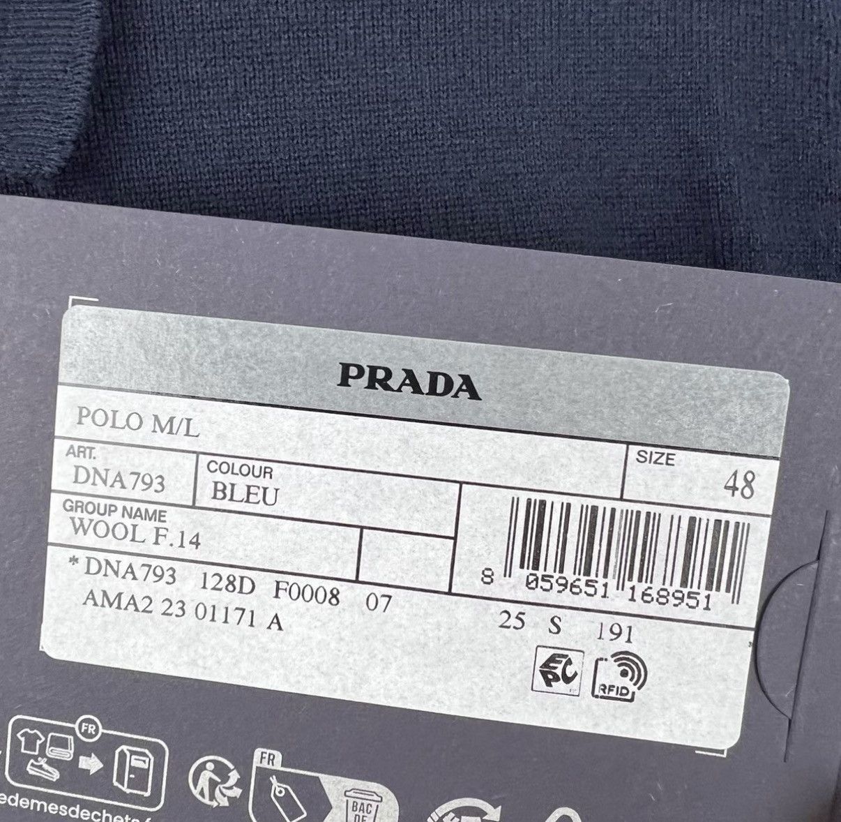 Prada Blue Long Sleeve Polo Shirt Size US M / EU 48-50 / 2 - 5 Thumbnail
