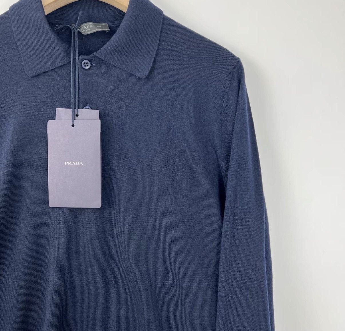 Prada Blue Long Sleeve Polo Shirt Size US M / EU 48-50 / 2 - 3 Thumbnail