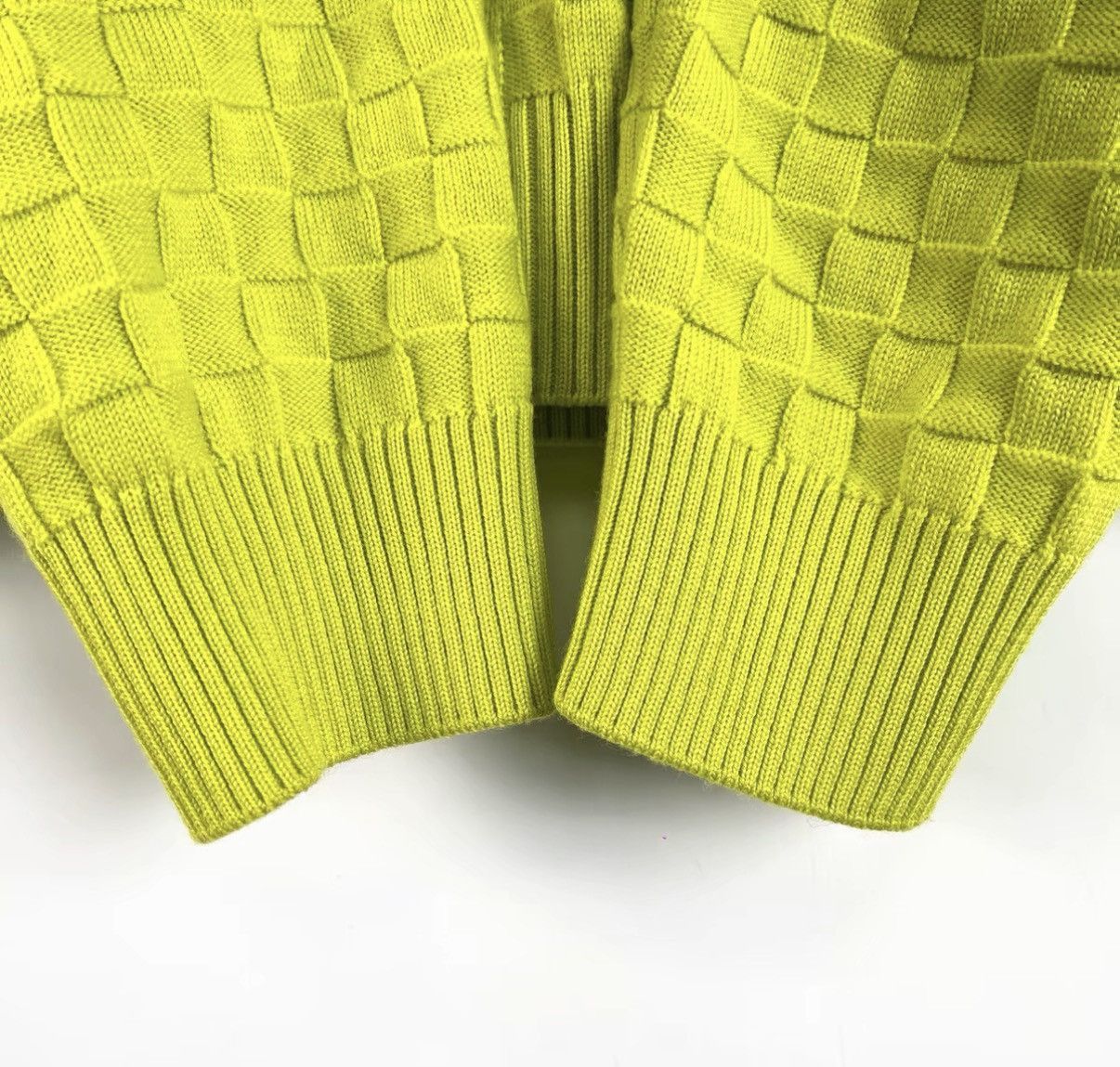 Louis Vuitton Green Zip-Up Checkered Knit Sweater Size S Size US S / EU 44-46 / 1 - 5 Thumbnail