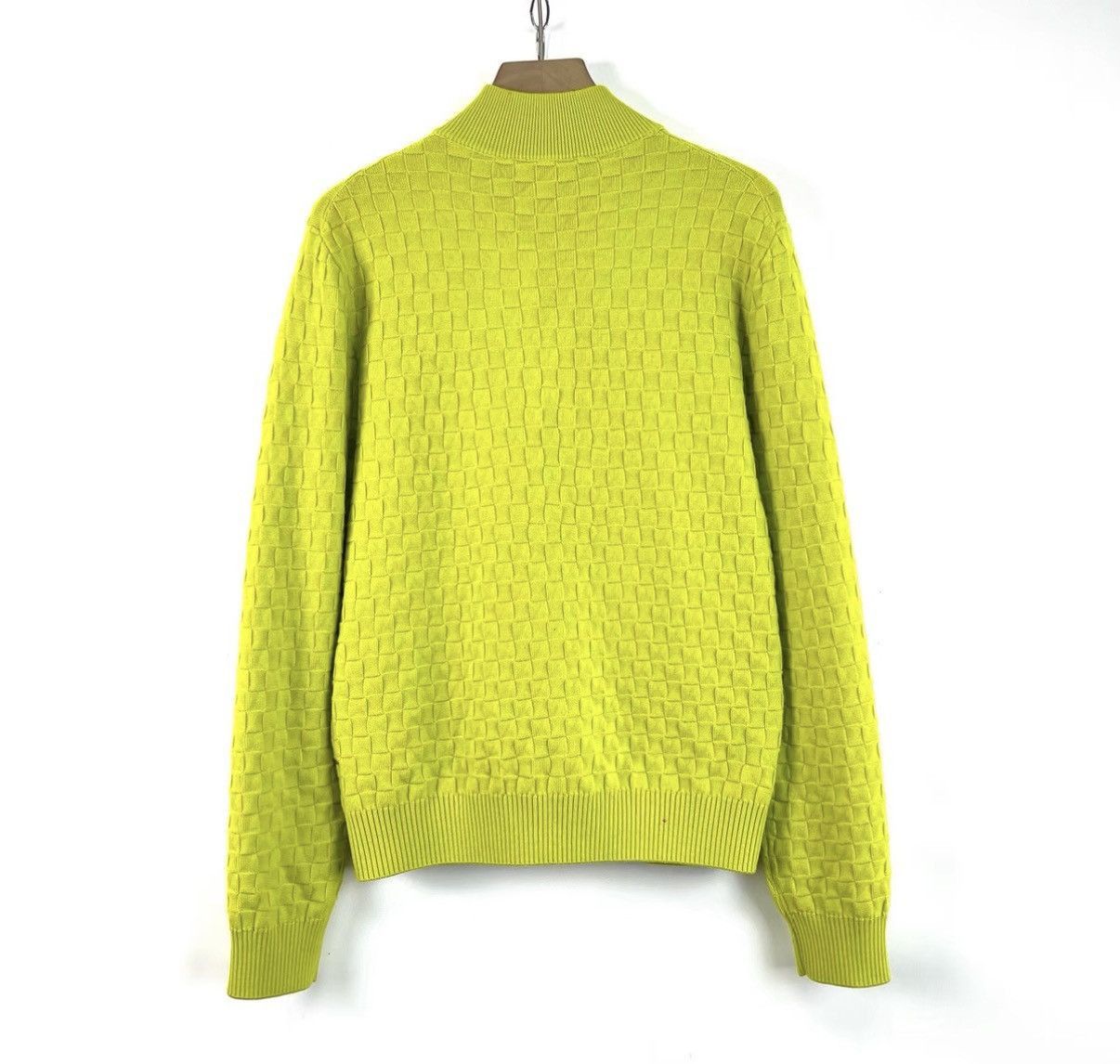 Louis Vuitton Green Zip-Up Checkered Knit Sweater Size S Size US S / EU 44-46 / 1 - 2 Thumbnail