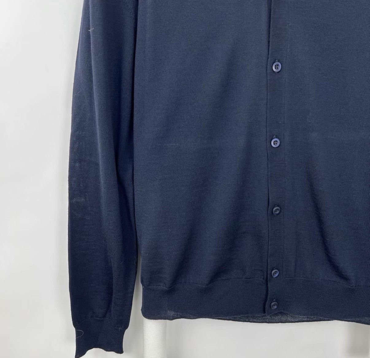 Prada Blue V-Neck Button-Front Cardigan Size M Size US M / EU 48-50 / 2 - 6 Thumbnail