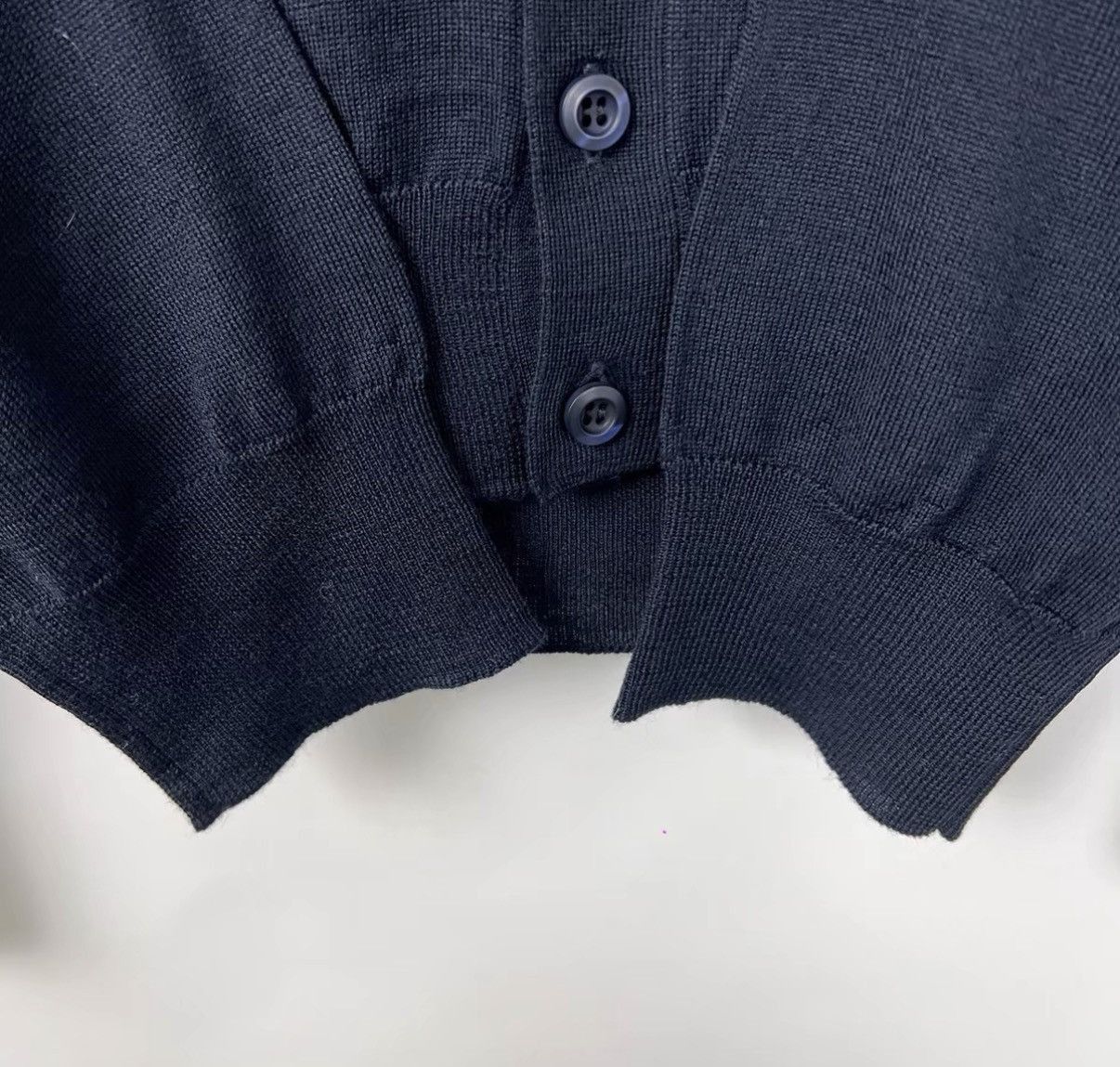 Prada Blue V-Neck Button-Front Cardigan Size M Size US M / EU 48-50 / 2 - 7 Thumbnail