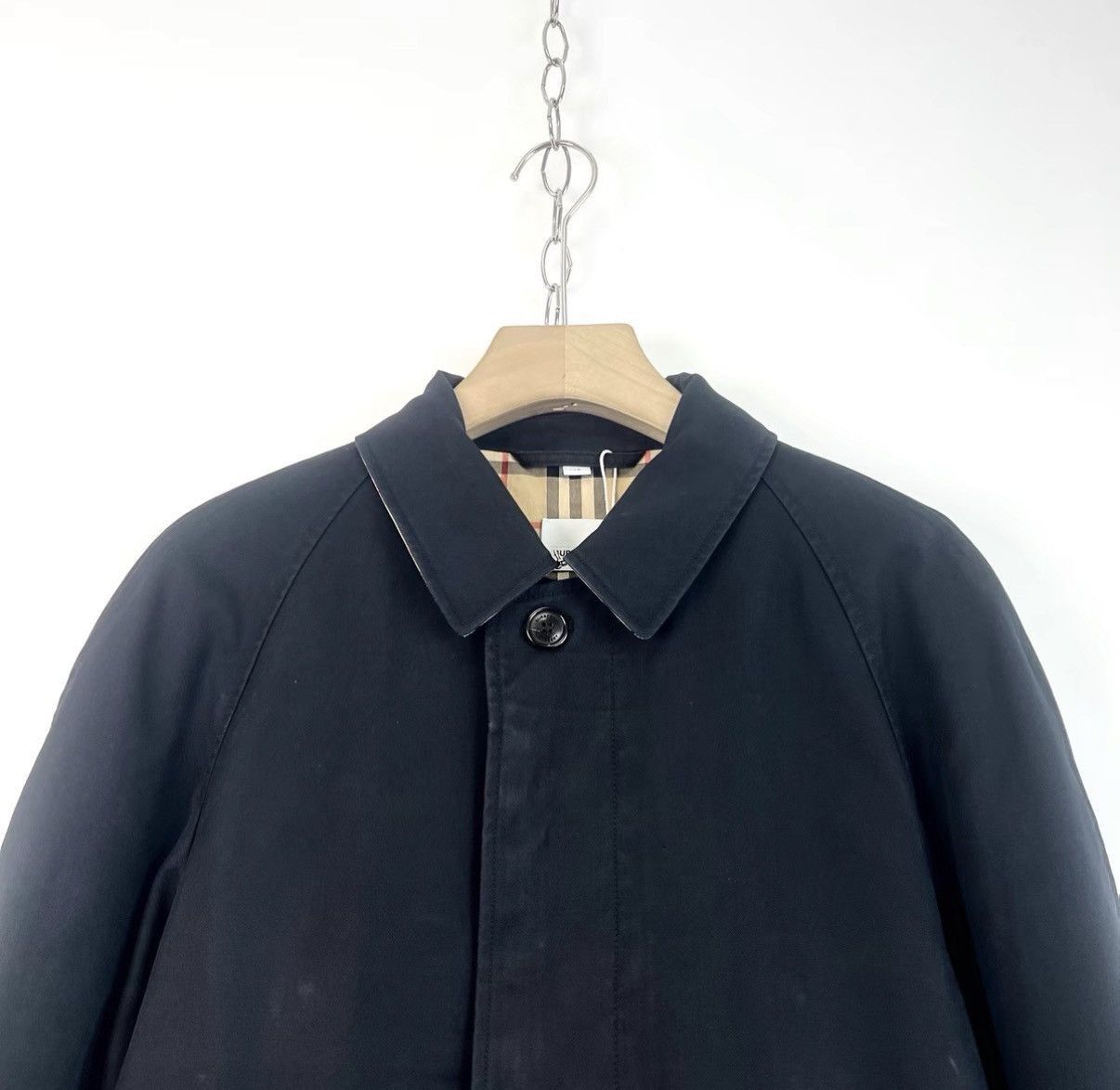 Burberry Black Long Coat with Collar and Button Closure Size US M / EU 48-50 / 2 - 3 Thumbnail