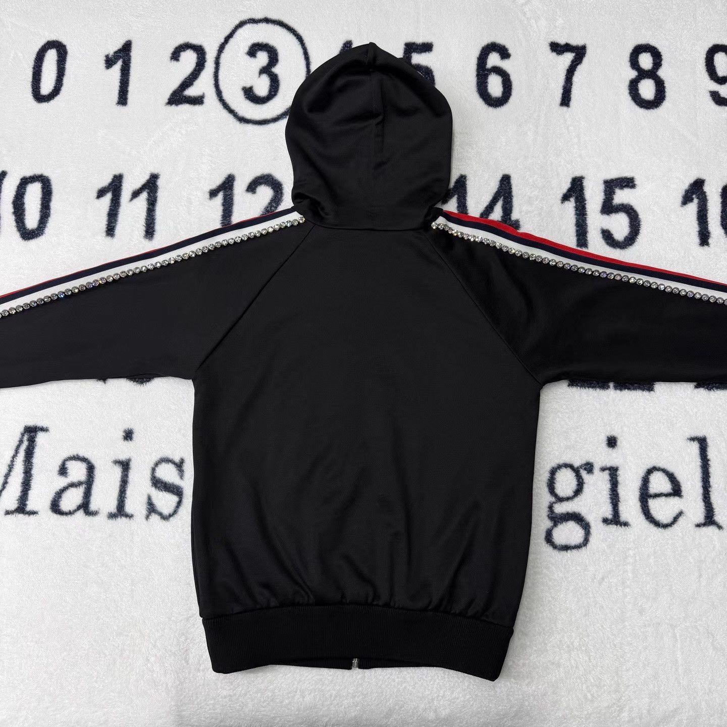 Gucci Black Zip-Up Hoodie with Embellished Shoulder Stripes Size US XS / EU 42 / 0 - 3 Thumbnail