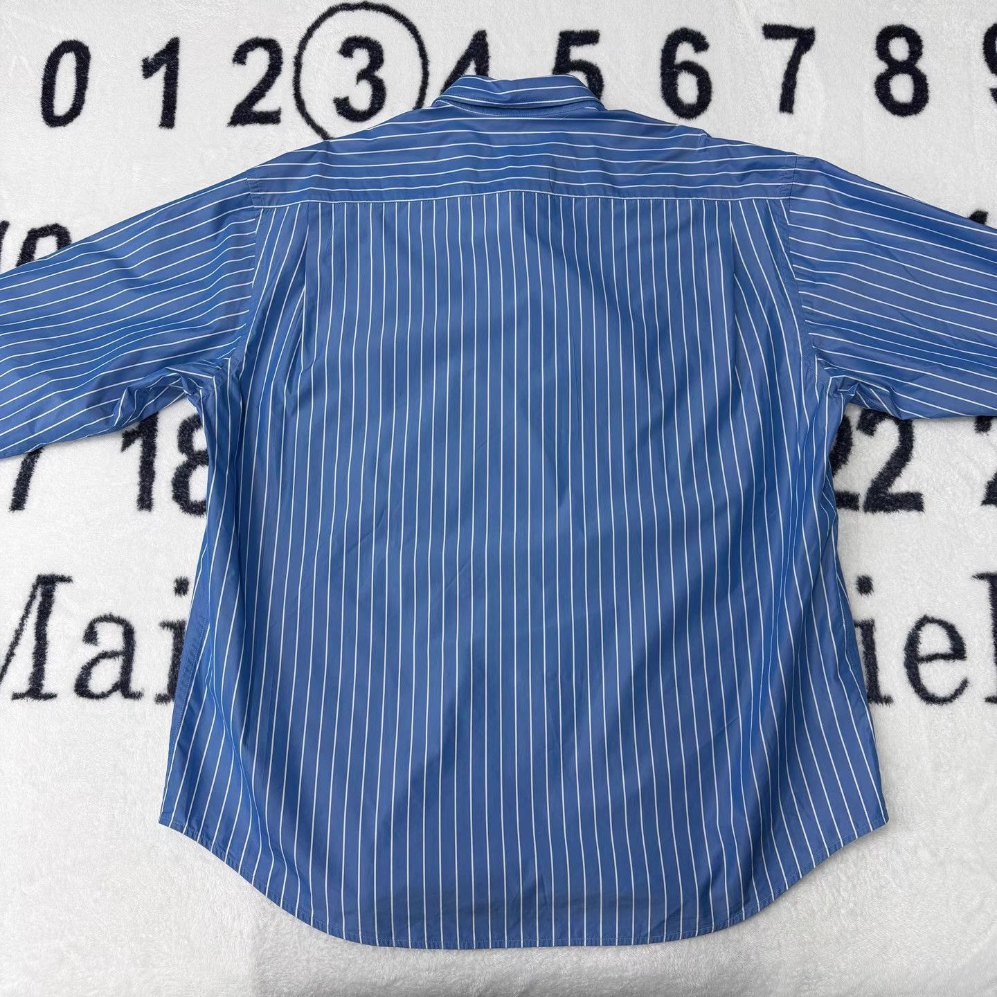 Balenciaga Blue Striped Short Sleeve Button-Up Shirt Size US XL / EU 56 / 4 - 2 Thumbnail