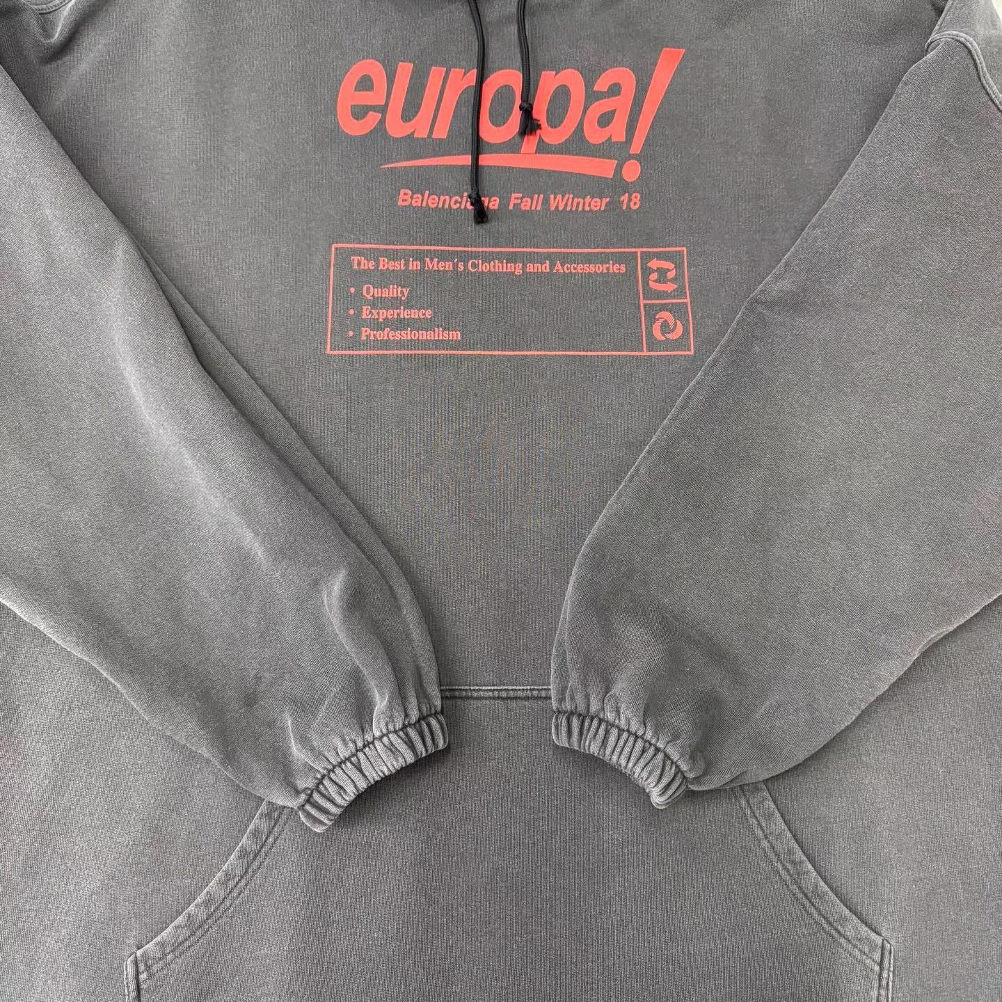 Balenciaga Gray Europa! Print Oversized Hoodie Size US S / EU 44-46 / 1 - 3 Thumbnail