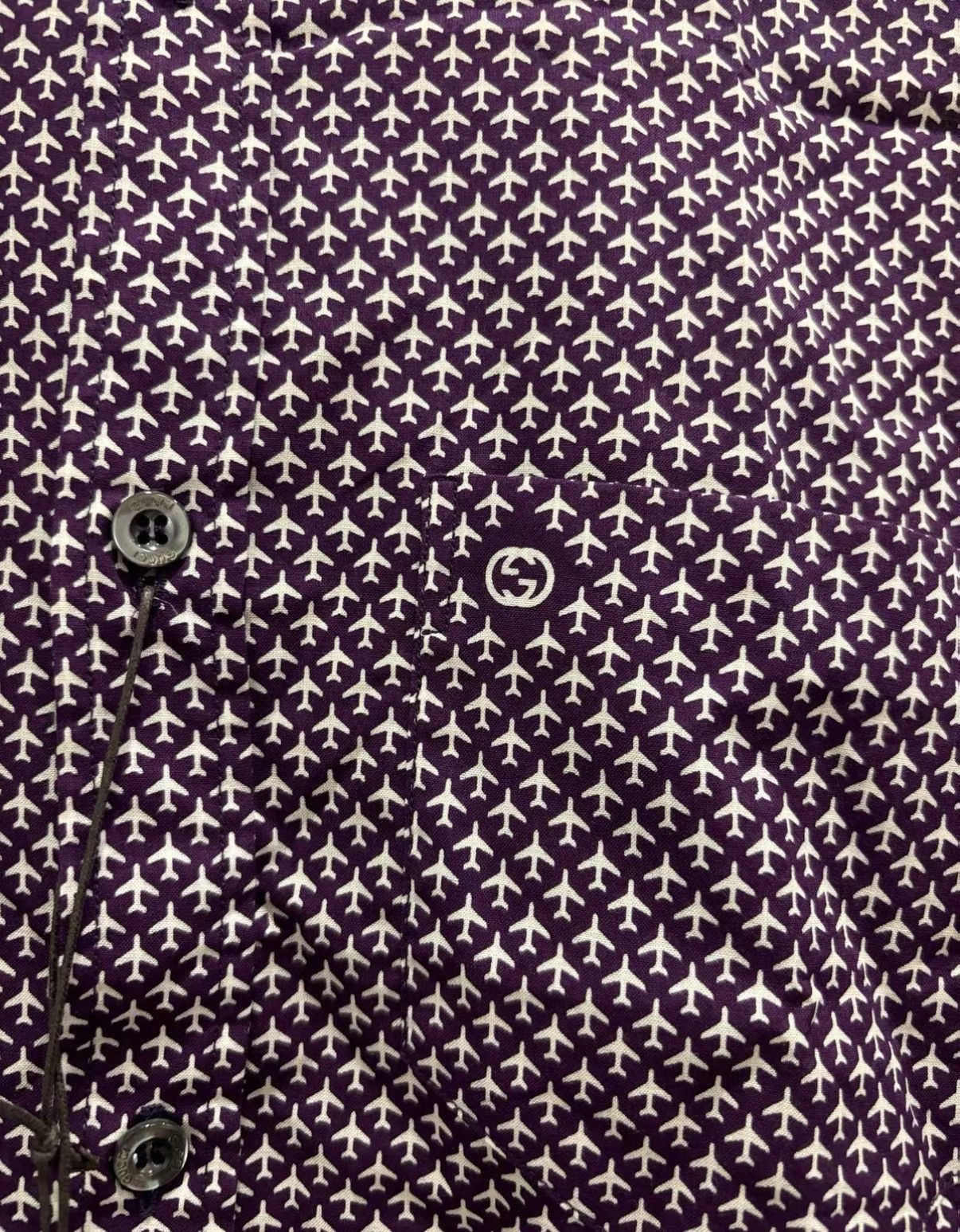 Gucci Purple Patterned Long-Sleeve Button-Up Shirt Size US M / EU 48-50 / 2 - 3 Thumbnail