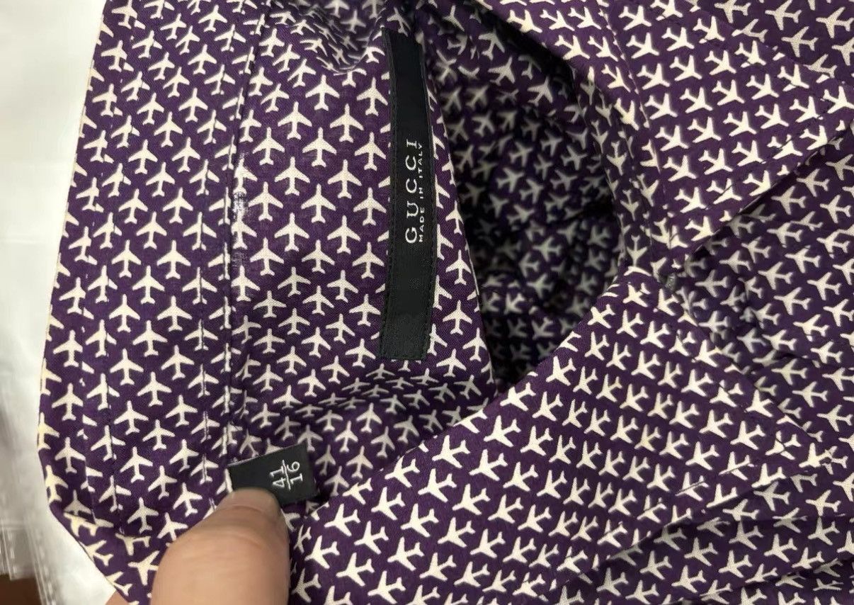 Gucci Purple Patterned Long-Sleeve Button-Up Shirt Size US M / EU 48-50 / 2 - 4 Thumbnail