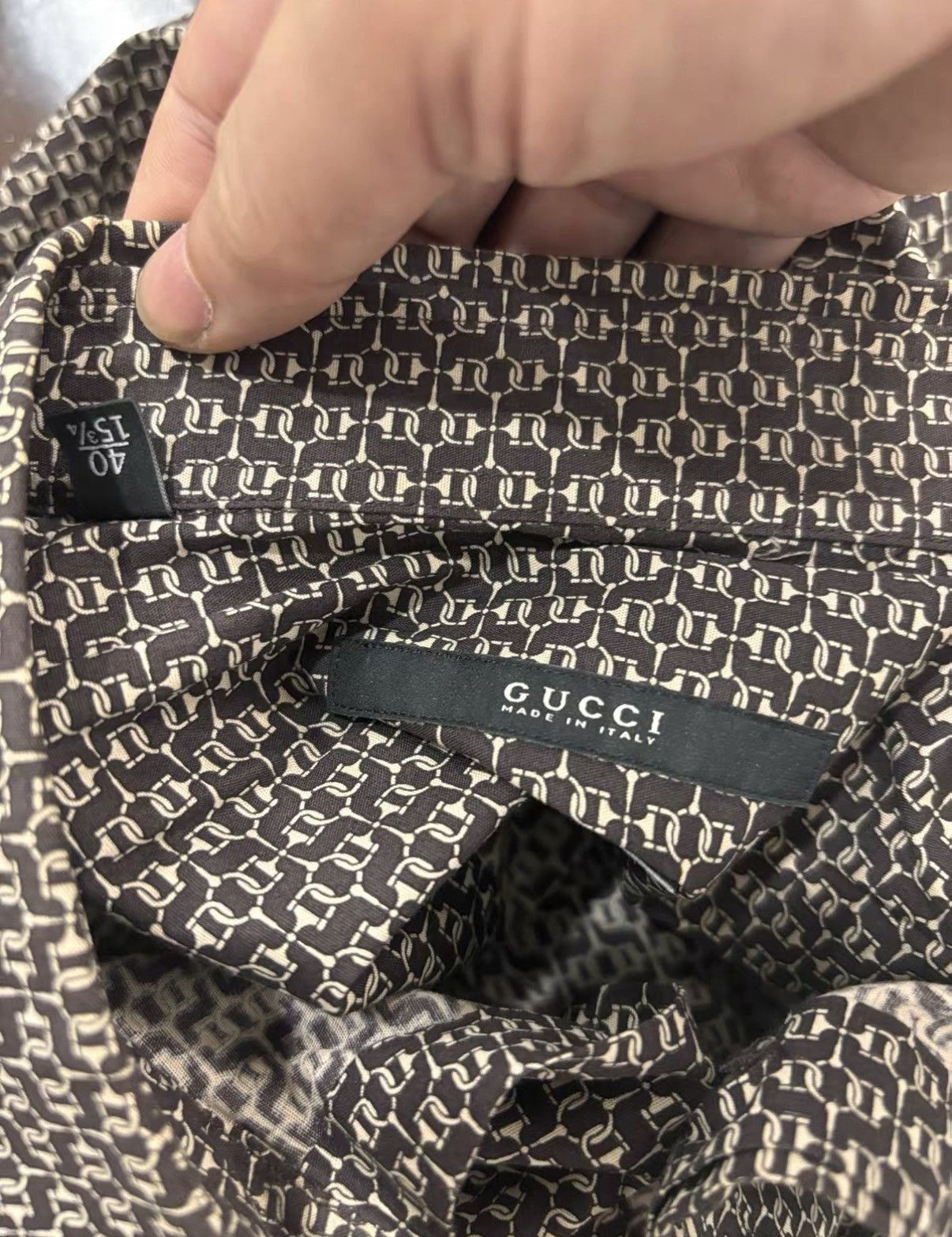 Gucci Black Patterned Short-Sleeve Button-Up Shirt XXS Size US XXS / EU 40 - 4 Thumbnail
