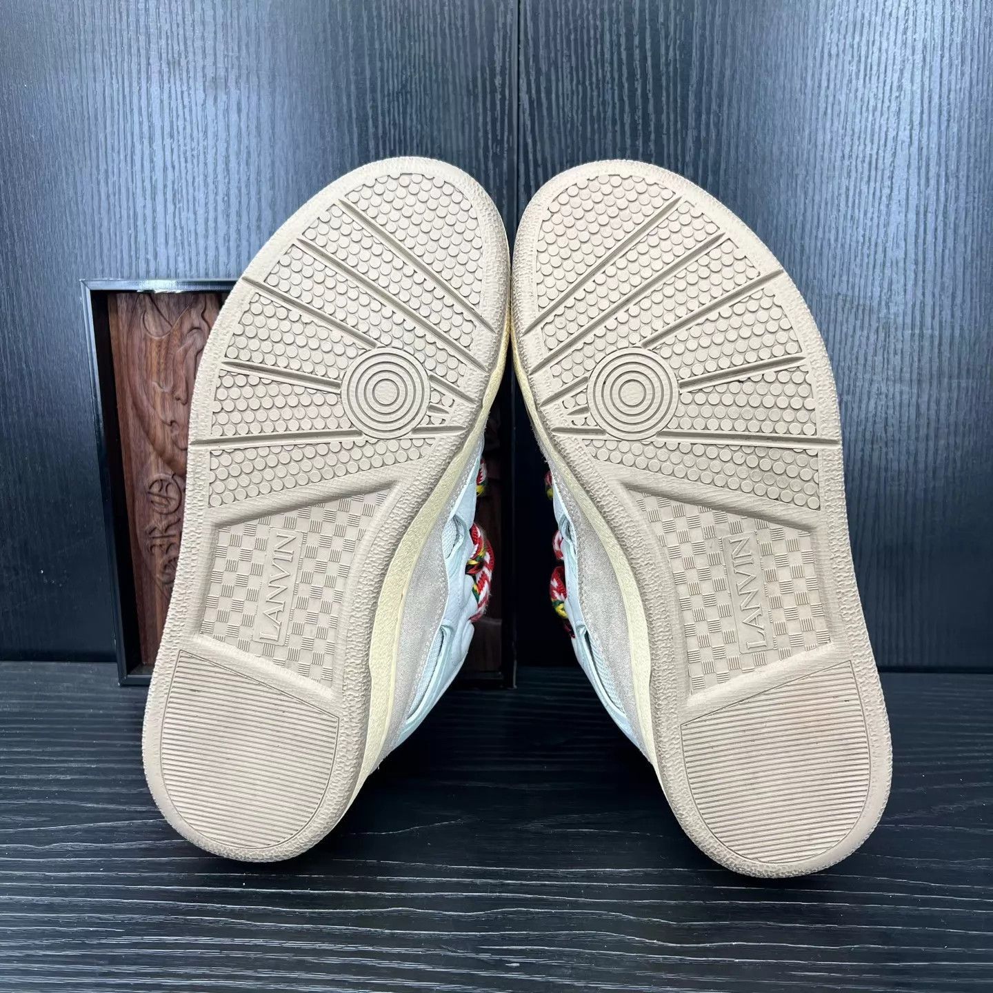 Lanvin White Multi-Color Patterned High-Top Sneakers Size US 6 / EU 39 - 7 Thumbnail