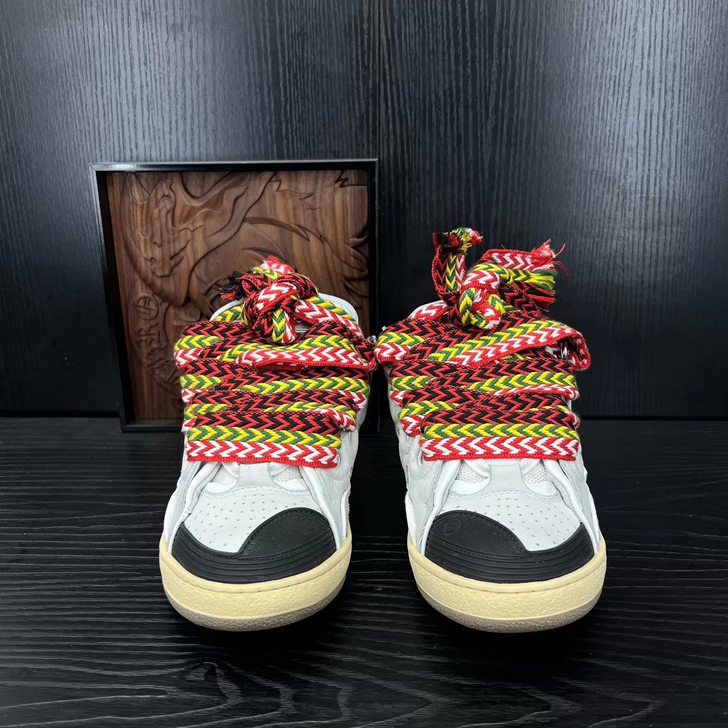 Lanvin White Multi-Color Patterned High-Top Sneakers Size US 6 / EU 39 - 5 Thumbnail