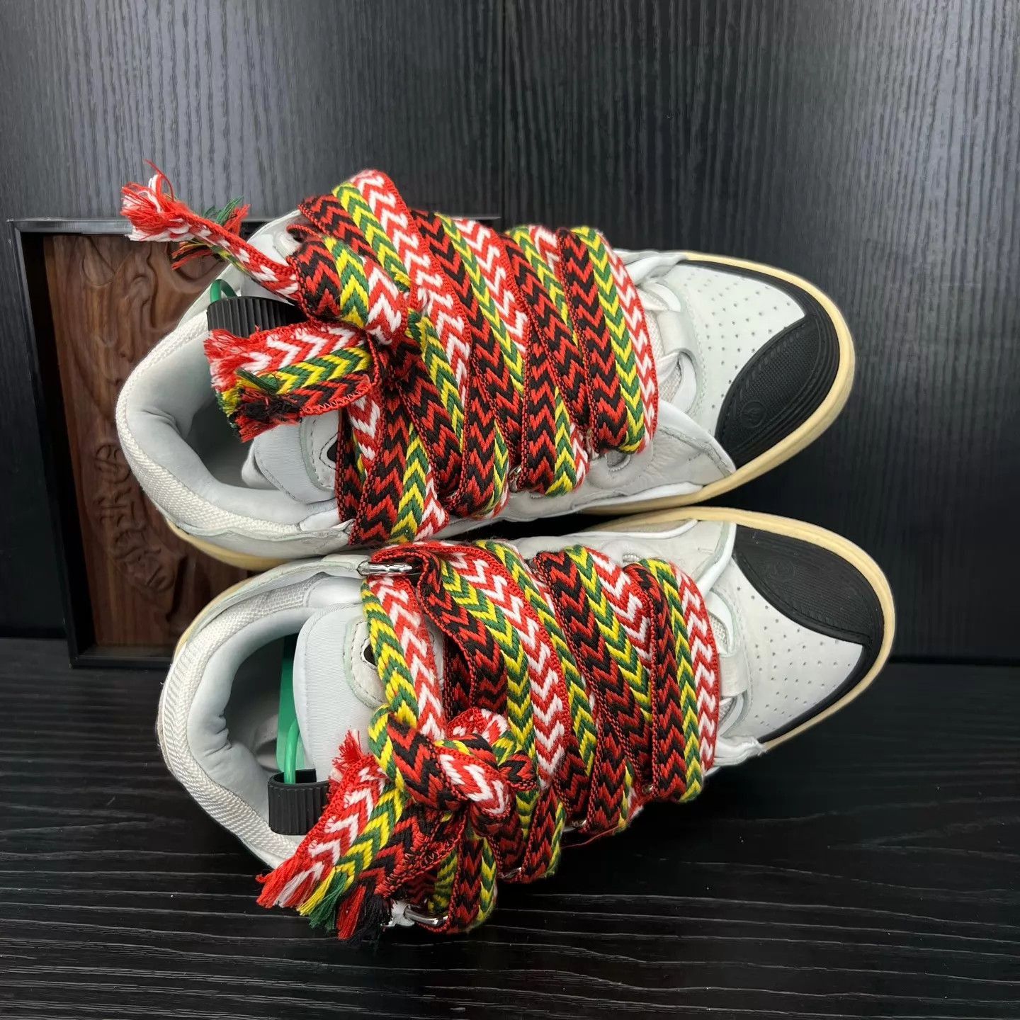 Lanvin White Multi-Color Patterned High-Top Sneakers Size US 6 / EU 39 - 8 Thumbnail