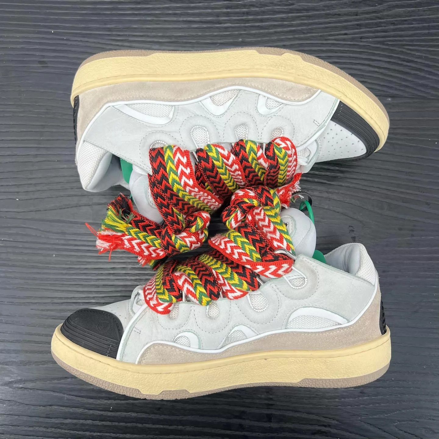 Lanvin White Multi-Color Patterned High-Top Sneakers Size US 6 / EU 39 - 2 Thumbnail
